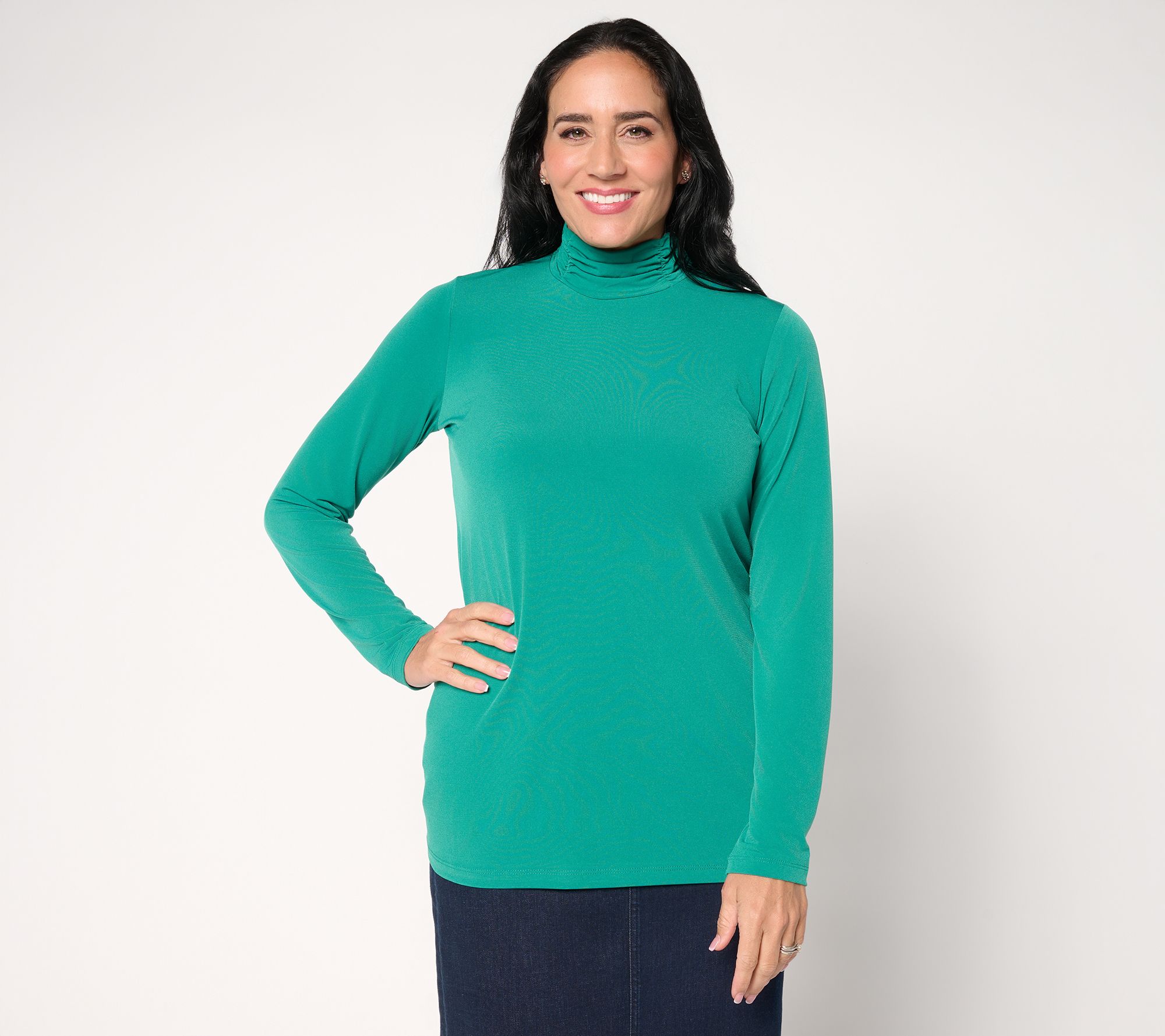 Susan Graver Modern Essentials Reg Liquid Knit A-Line Tunic