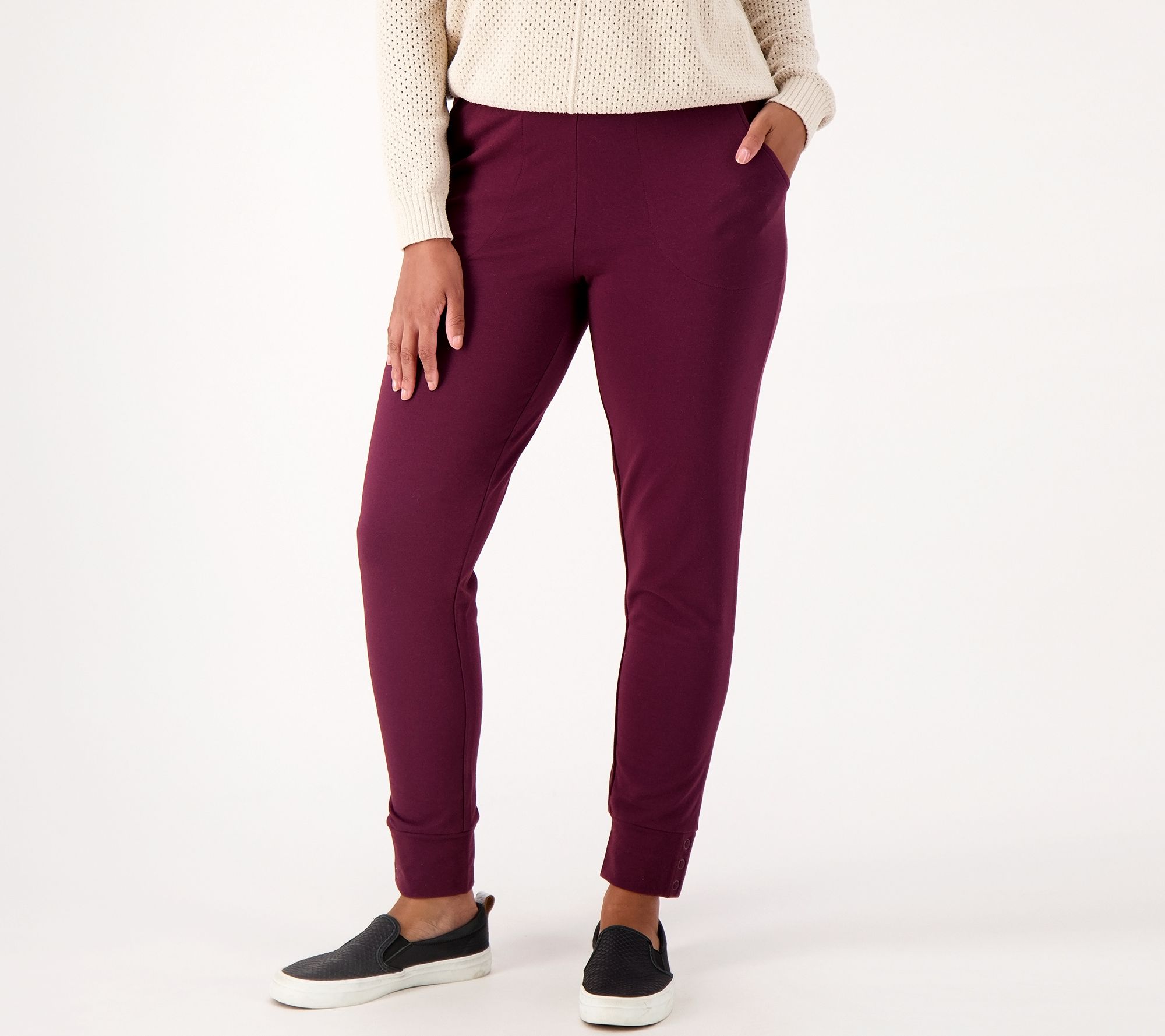 Denim & Co. Active Petite French Terry Pull-On Jogger
