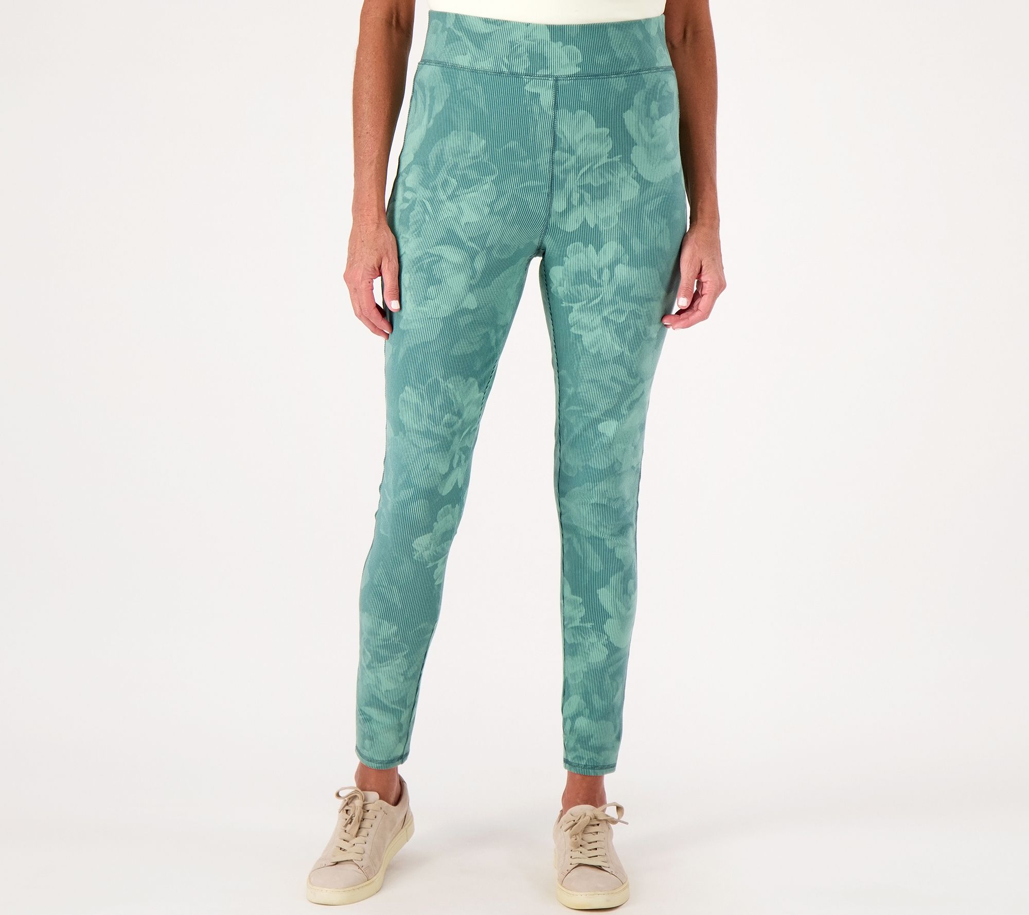 Denim & Co. Active Regular Printed Duo Stretch Legging with Pintuck 