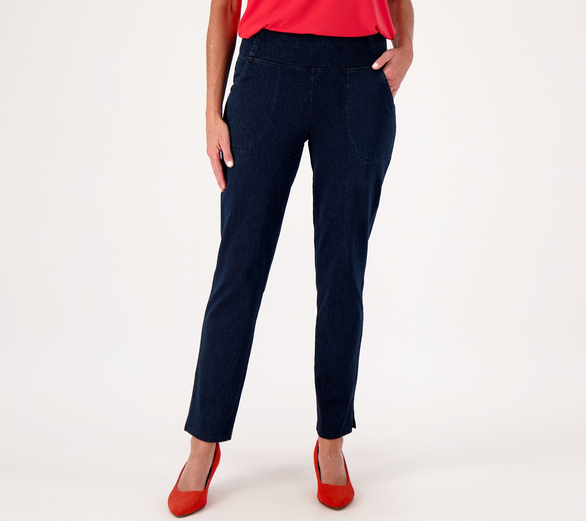 Women with Control Petite Tummy Control Prime Stretch Denim Pants