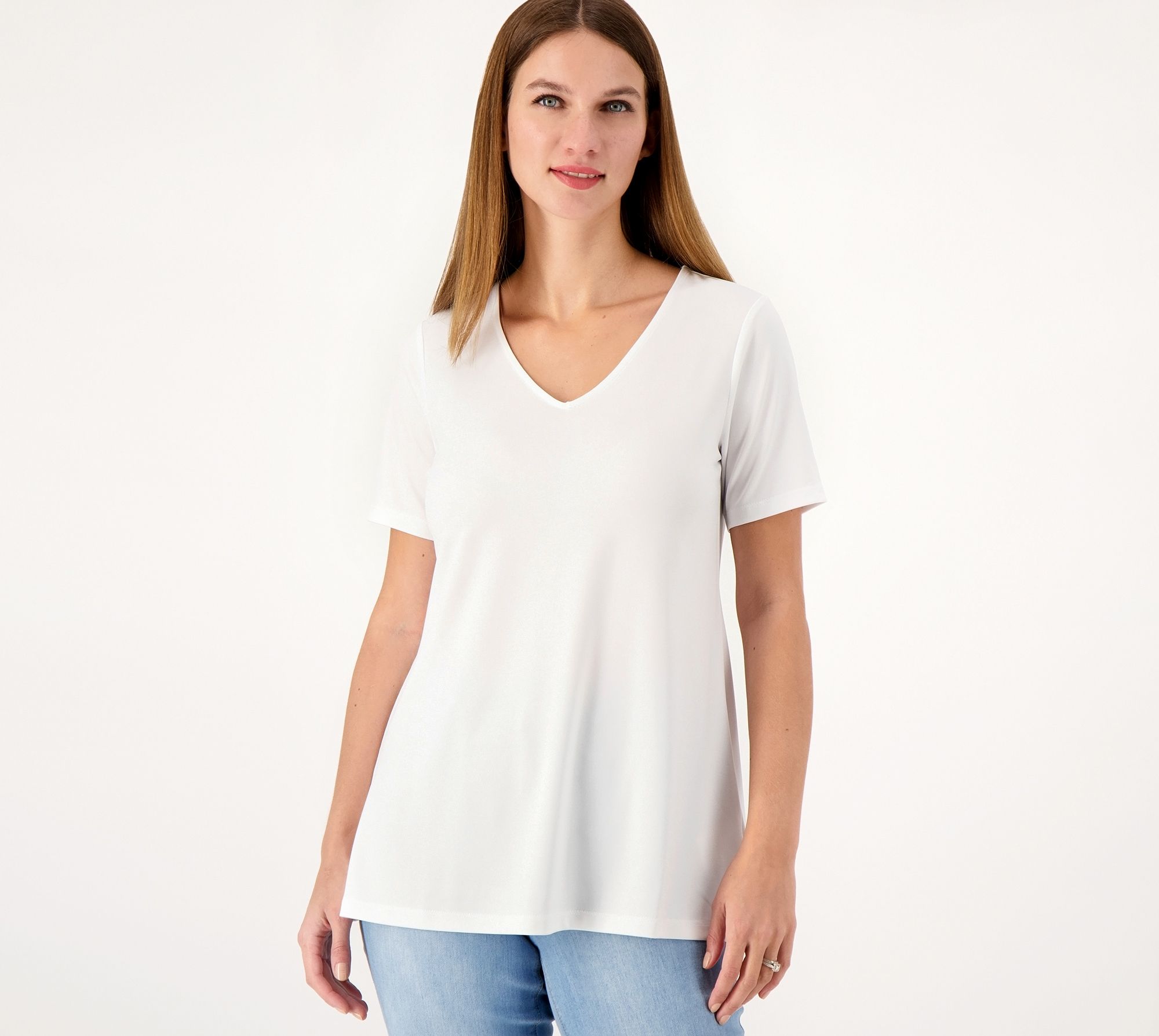 Susan Graver Modern Essentials Reg Liquid Knit A-Line Tunic