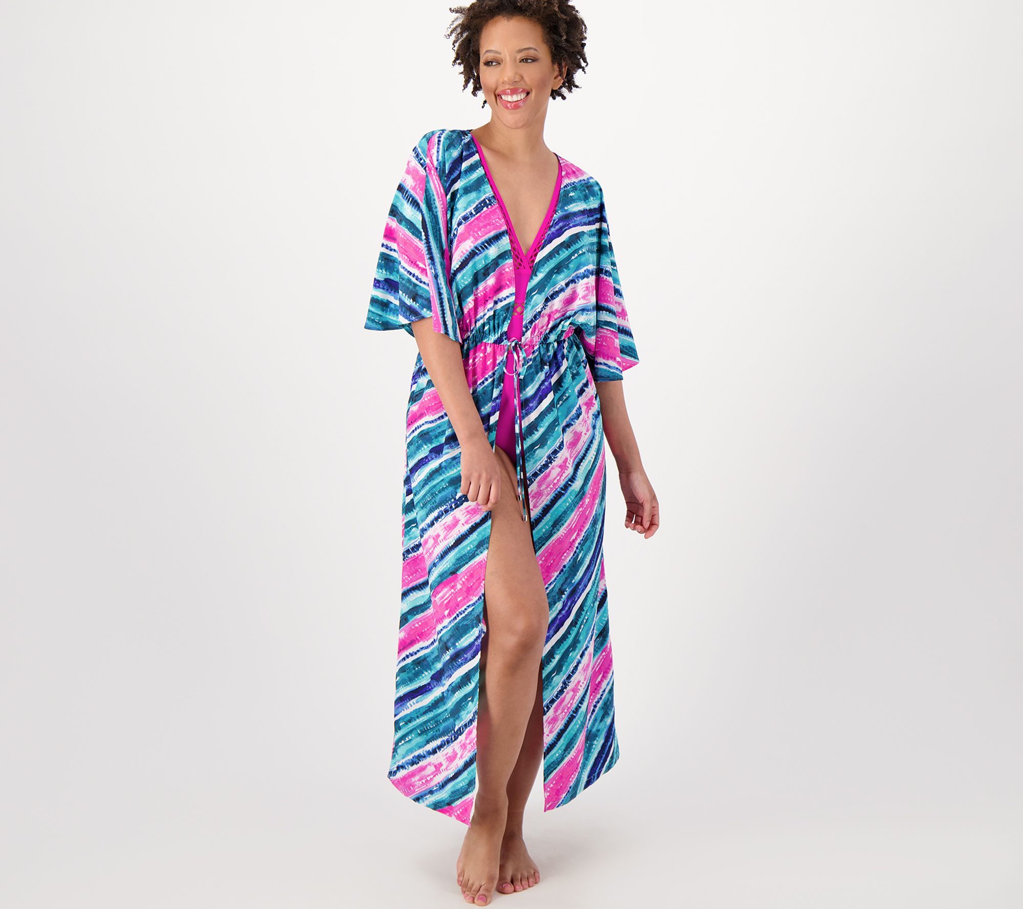 Belle Beach by Kim Gravel Petite Tie Front Cover-Up
