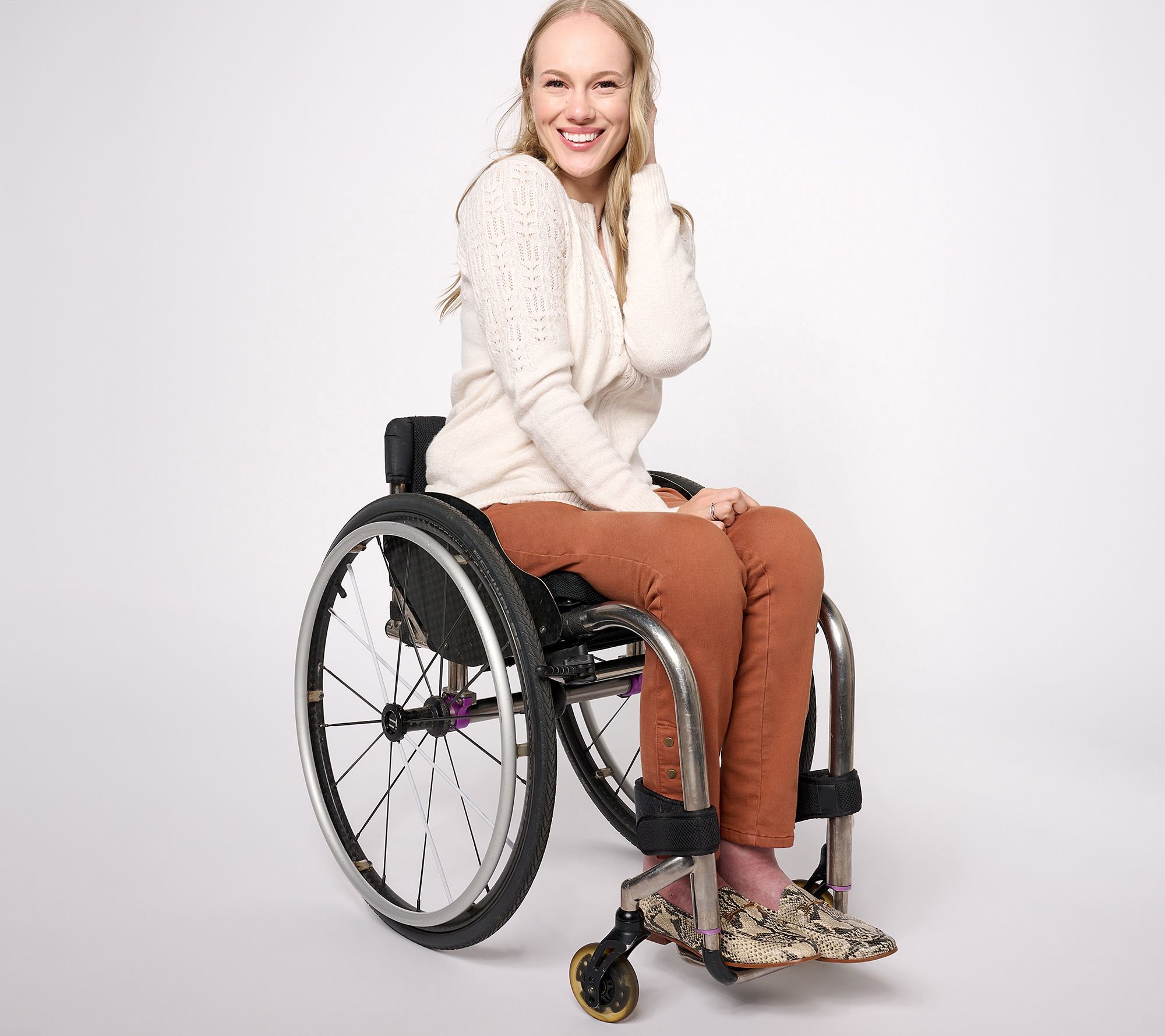 Denim & Co. Adaptive Comfy Knit Slim Ankle Wheelchair Pant - QVC.com