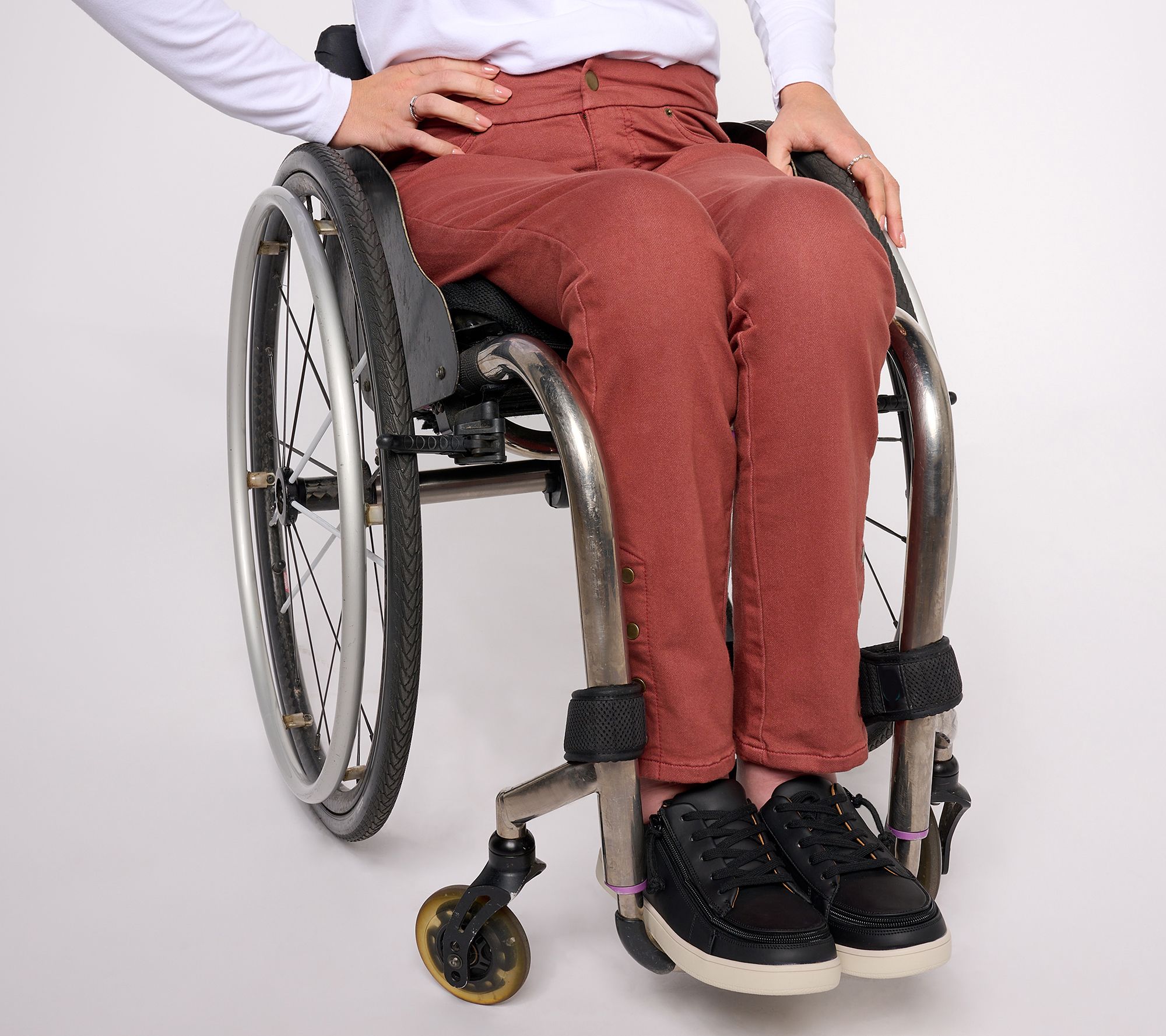 Denim & Co. Adaptive Comfy Knit Slim Ankle Wheelchair Pant