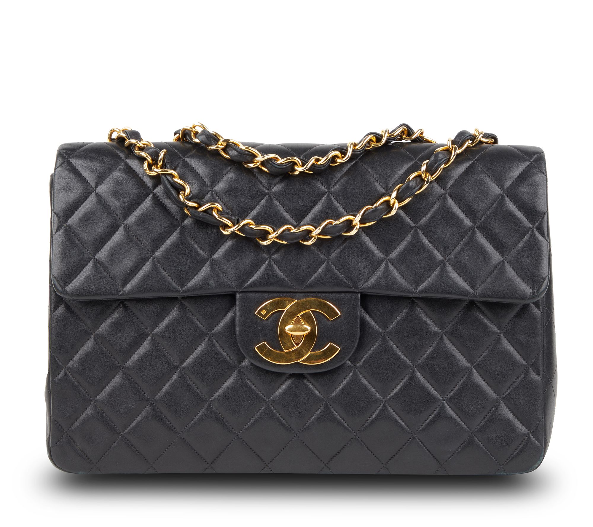 Pre-Loved Chanel Lambskin Quilted Small Single Flap Bag Black
