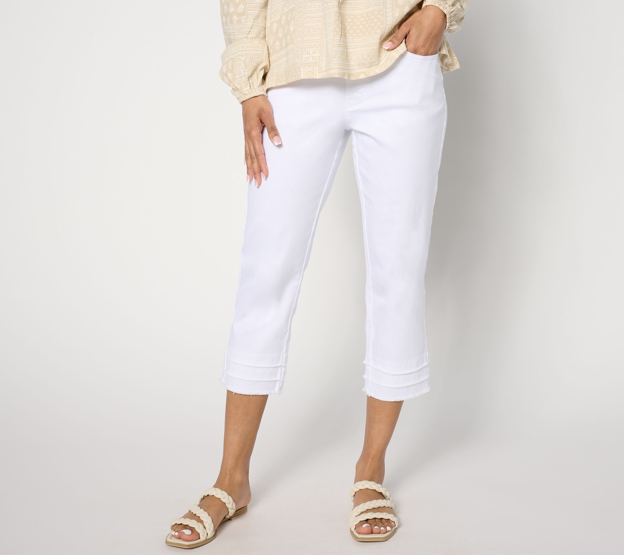 Belle by Kim Gravel Pet TripleLuxe Twill Triple Fray Crop Jean