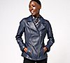 "As Is" Denim & Co. Lamb Leather Moto Jacket with Pockets