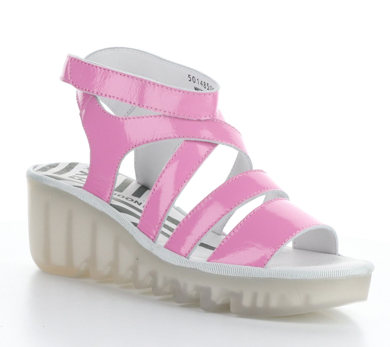 Fly London Patent Leather Wedge Sandal - Bafy