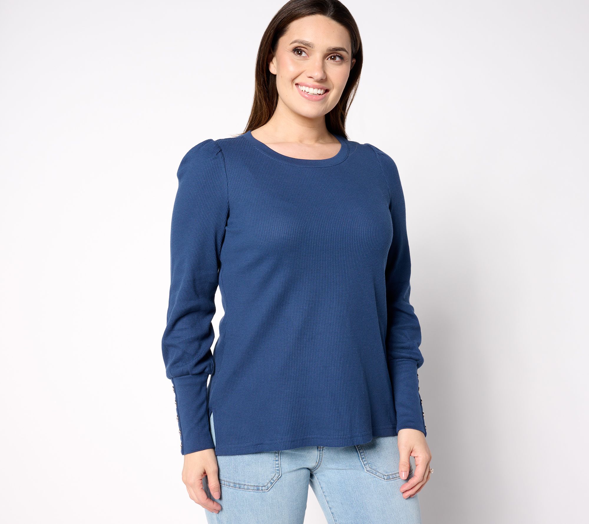 Belle by Kim Gravel Baby Waffle Button Sleeve Top