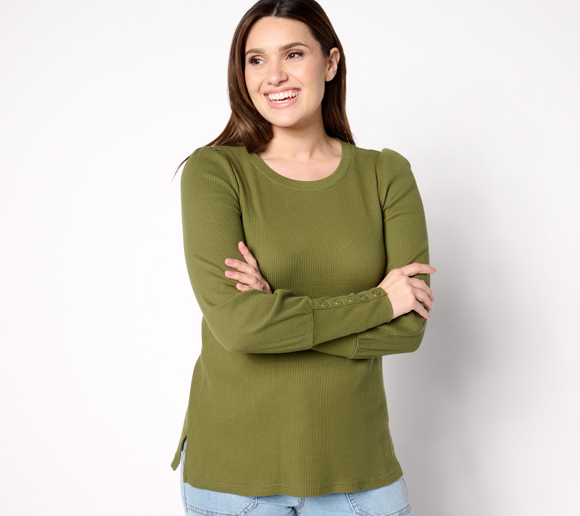 Belle by Kim Gravel Baby Waffle Button Sleeve Top
