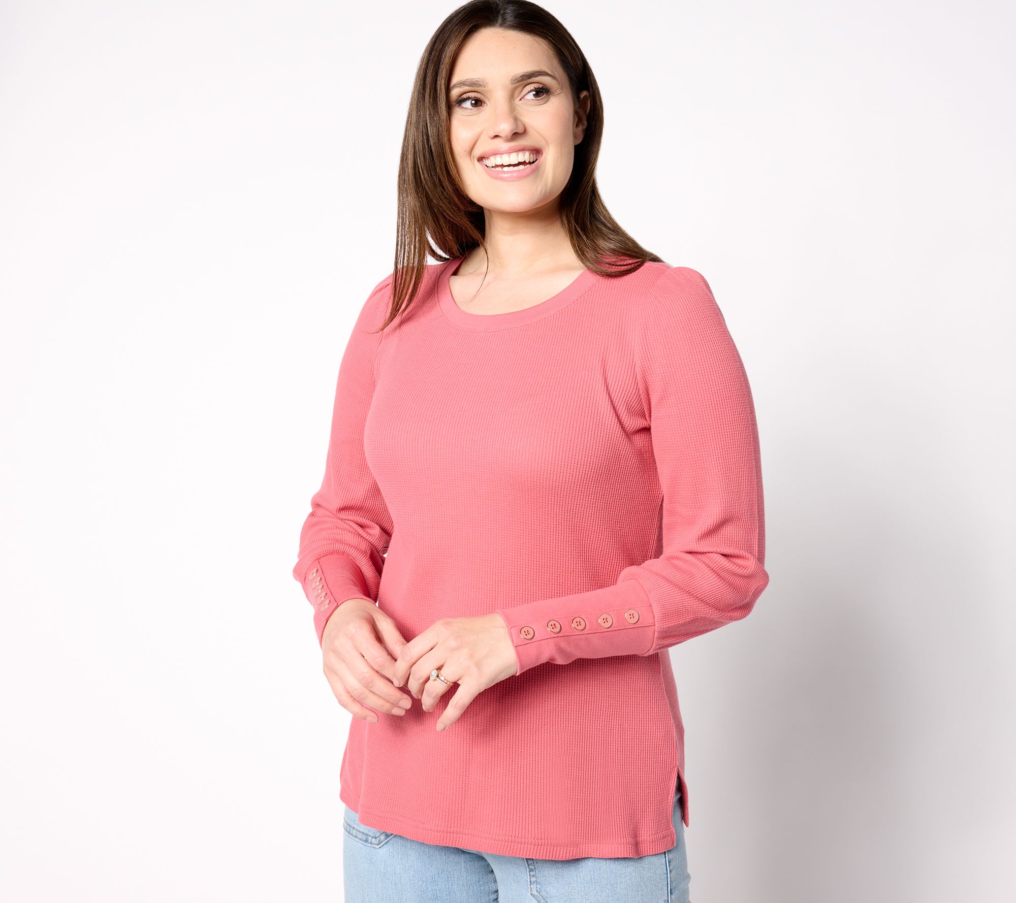 Belle by Kim Gravel Baby Waffle Button Sleeve Top