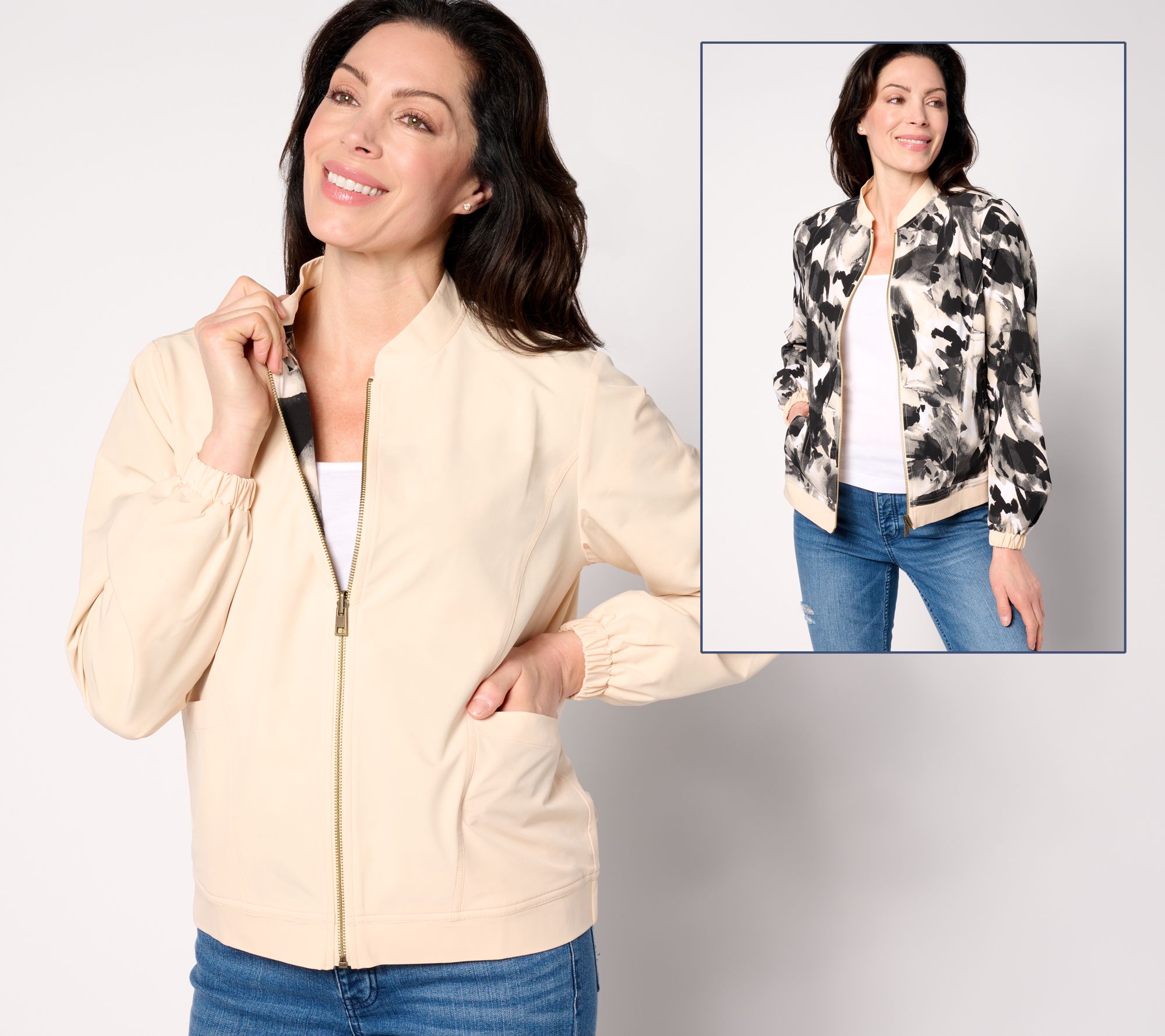 "As Is" zuda Reversible Packable Spring Bomber Jacket