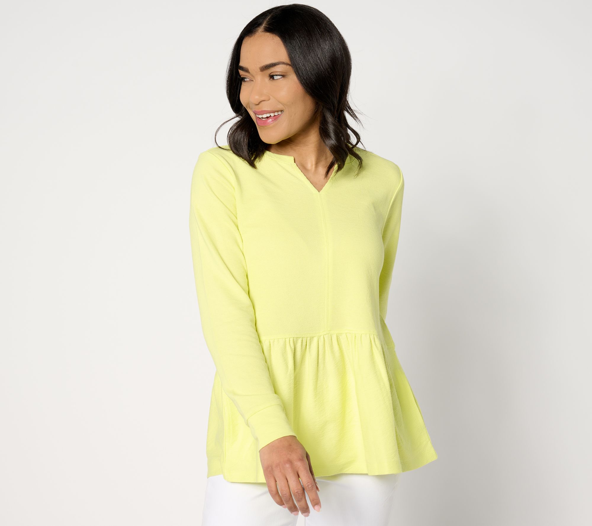 "As Is" LOGO Life by Lori Goldstein Cotton Slub Top