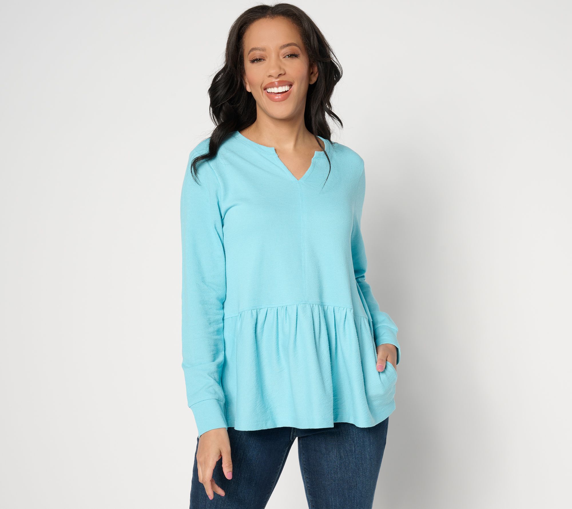 "As Is" LOGO Life by Lori Goldstein Cotton Slub Top