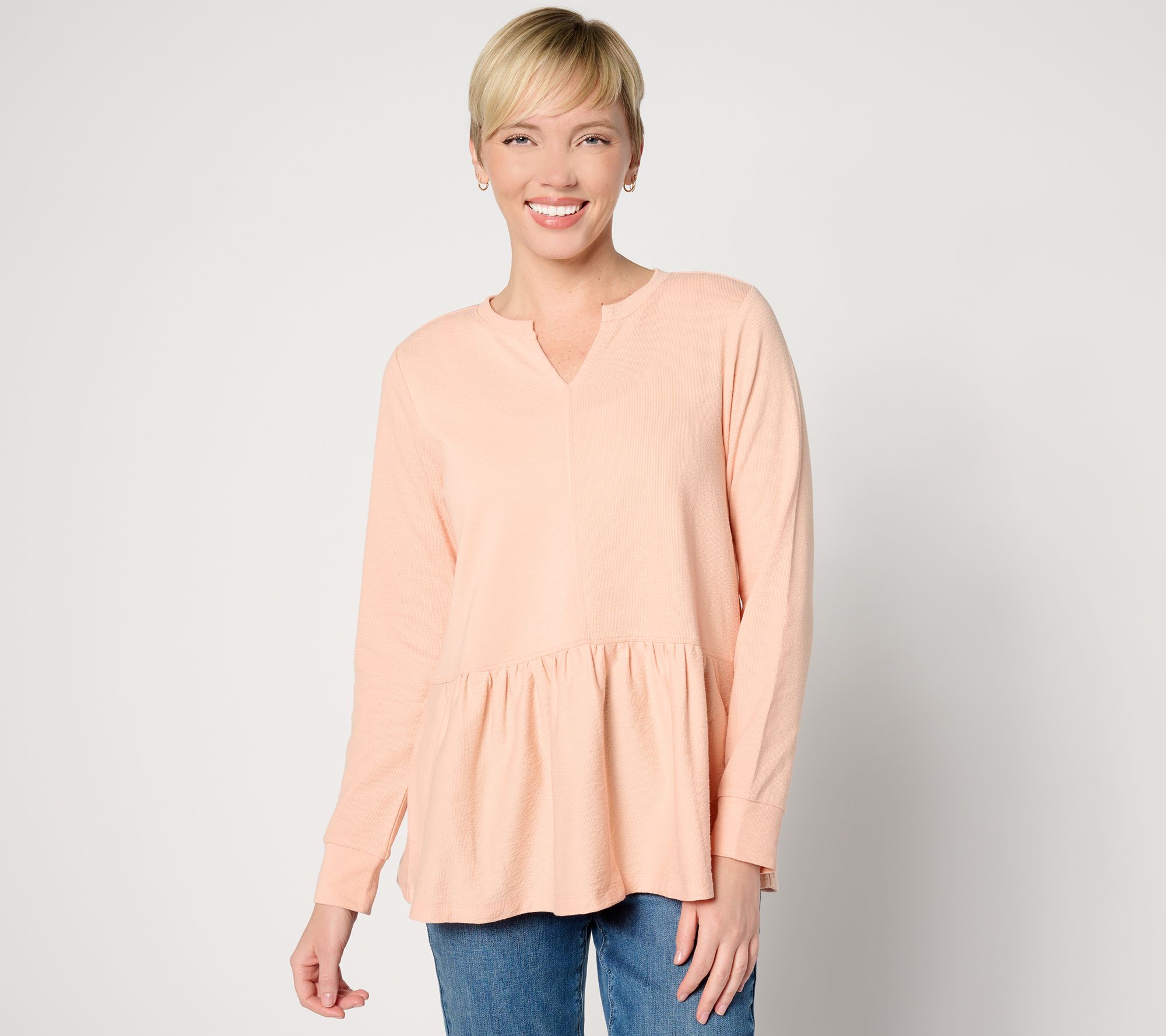 "As Is" LOGO Life by Lori Goldstein Cotton Slub Top