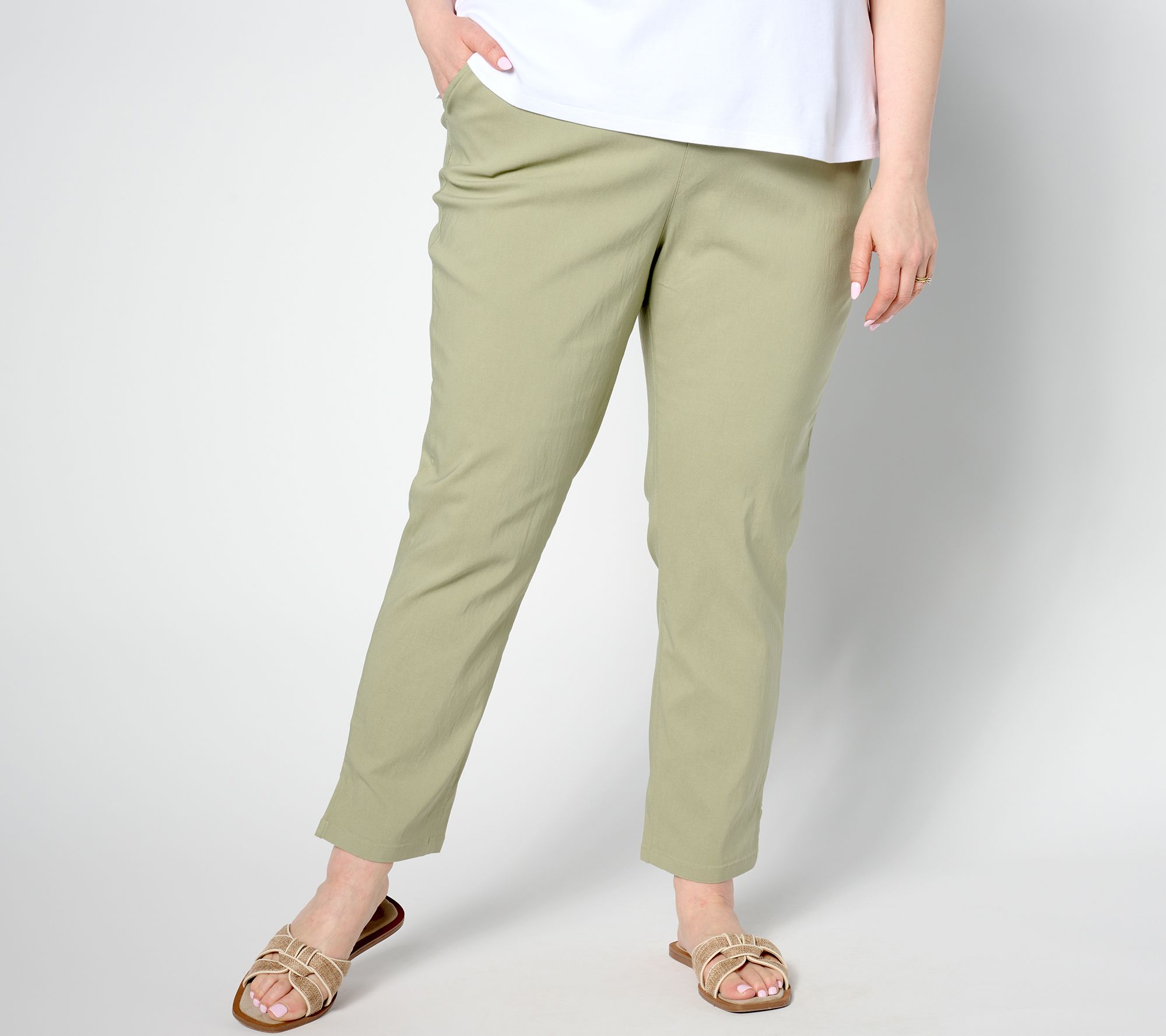 "As Is" Denim & Co. Regular Smart Stretch Air Straight Leg Ankle Pant