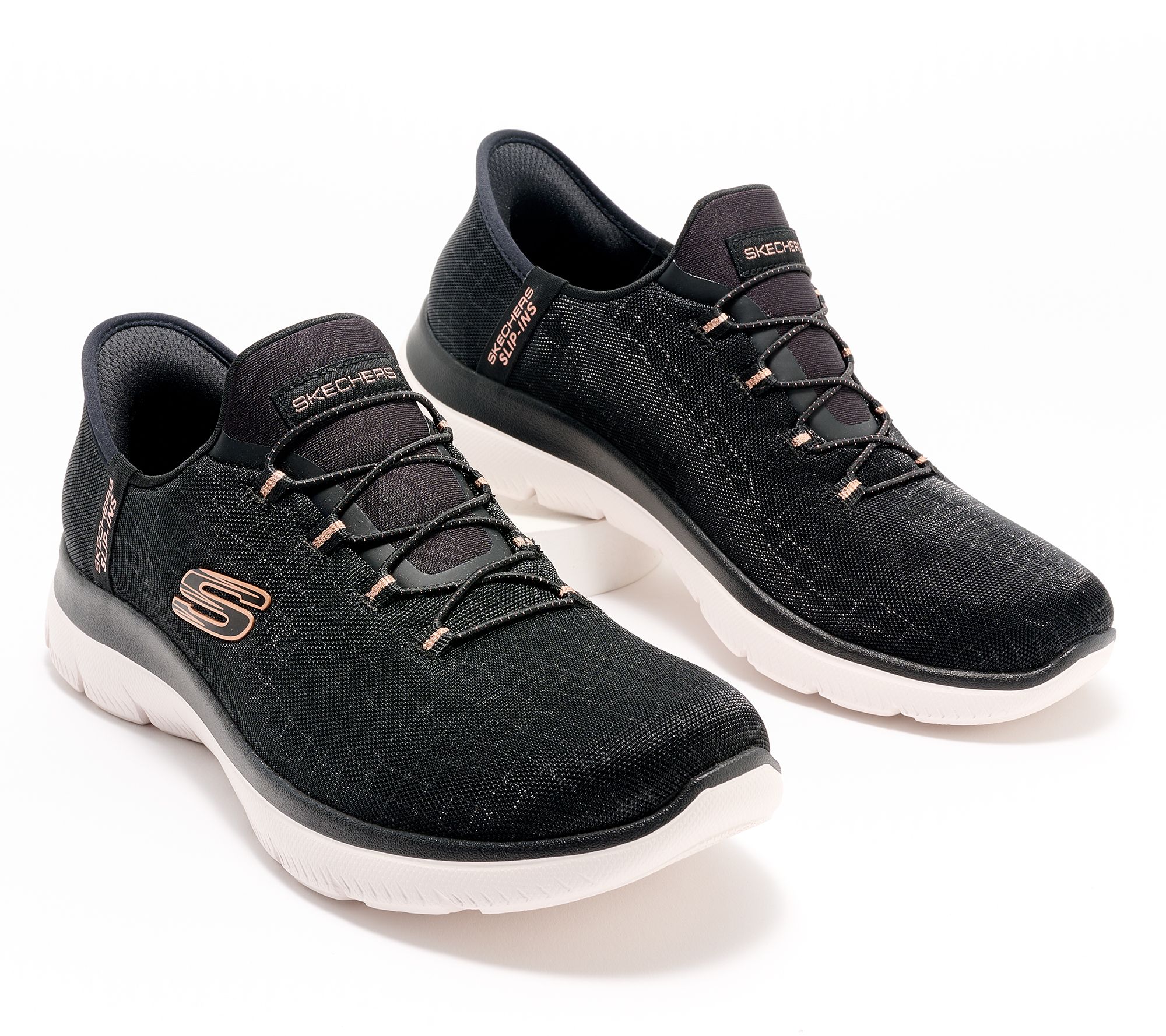 Skechers black 2025 shoes qvc