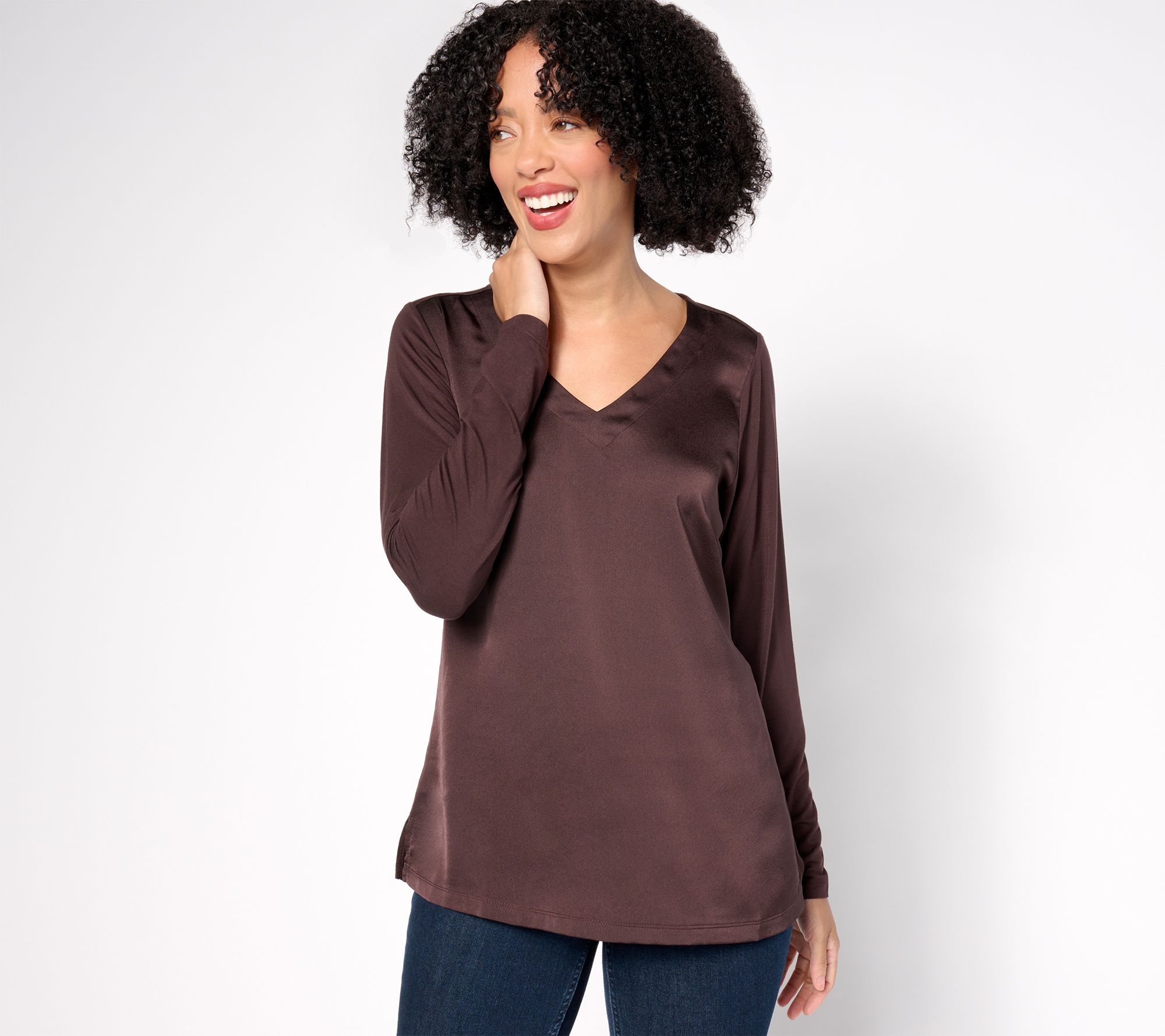 Belle by Kim Gravel Mixed Media Sateen Front Top
