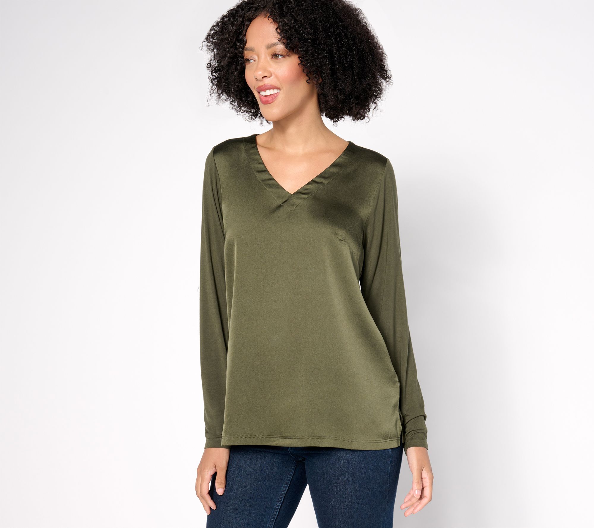 Belle by Kim Gravel Mixed Media Sateen Front Top