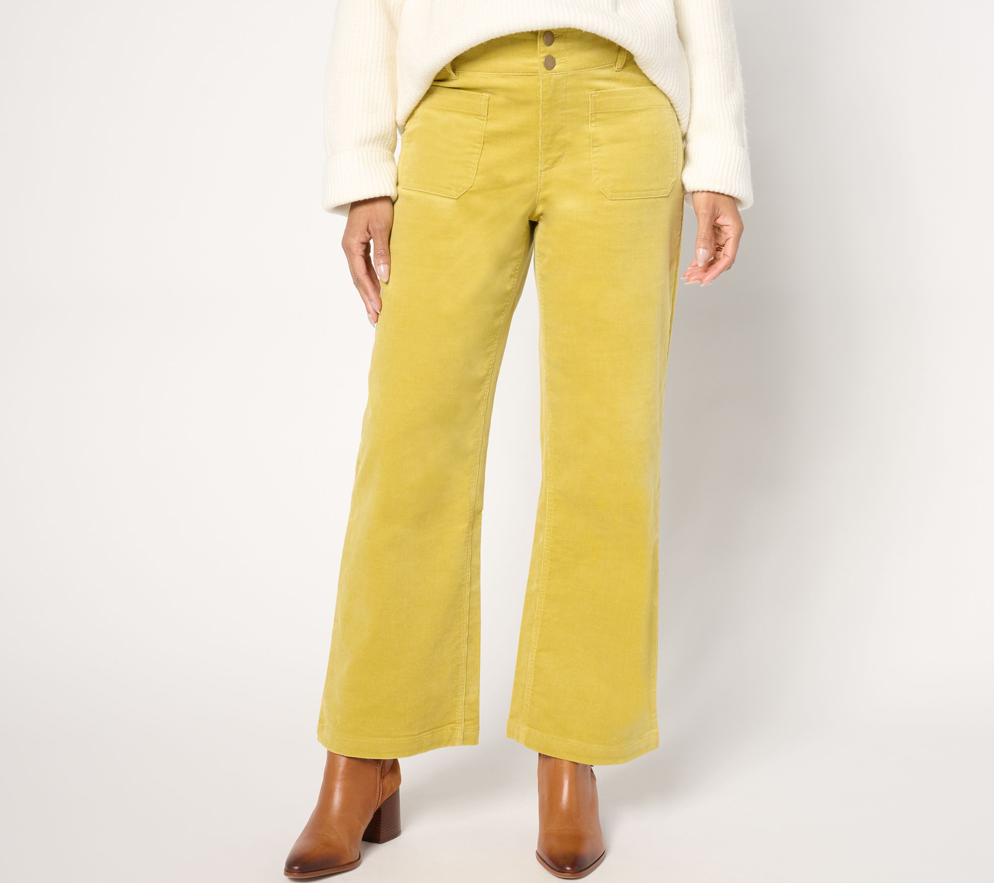 Studio Park x Amy Stran Regular Wide Leg Corduroy Pant - QVC.com
