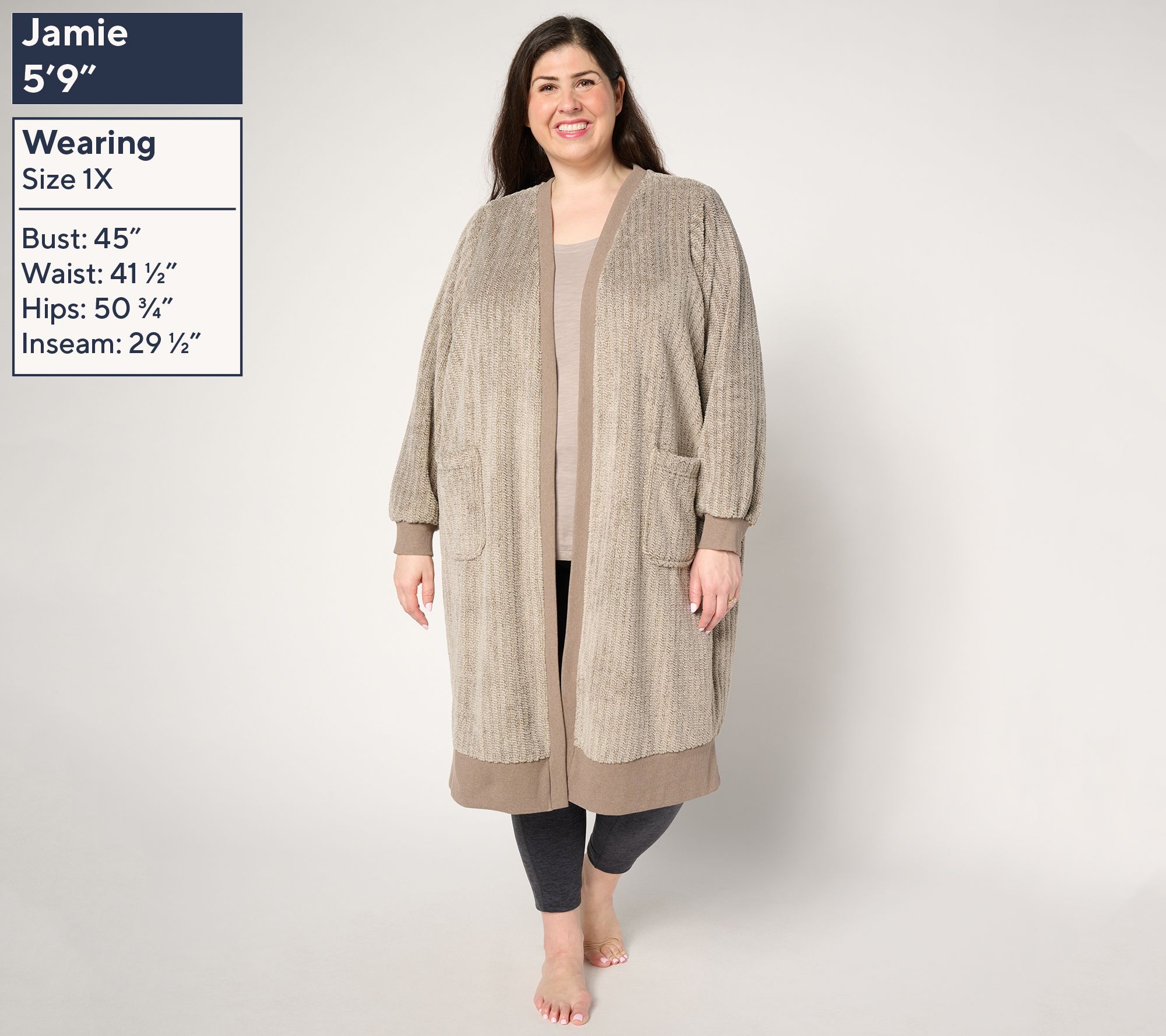 Berkshire Homewear Dobby Rib Heathered Cardigan - QVC.com