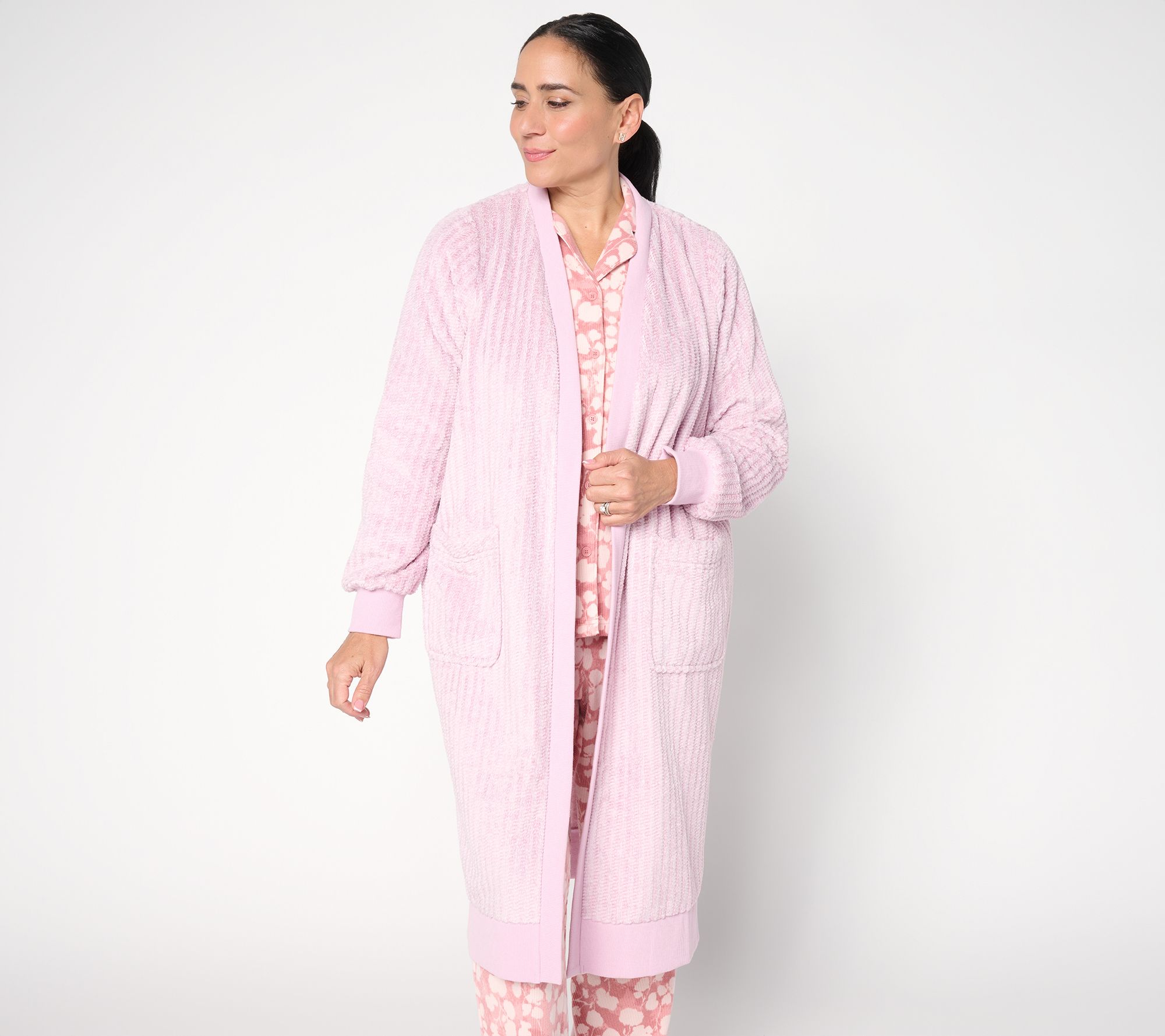 Berkshire Homewear Dobby Rib Heathered Cardigan