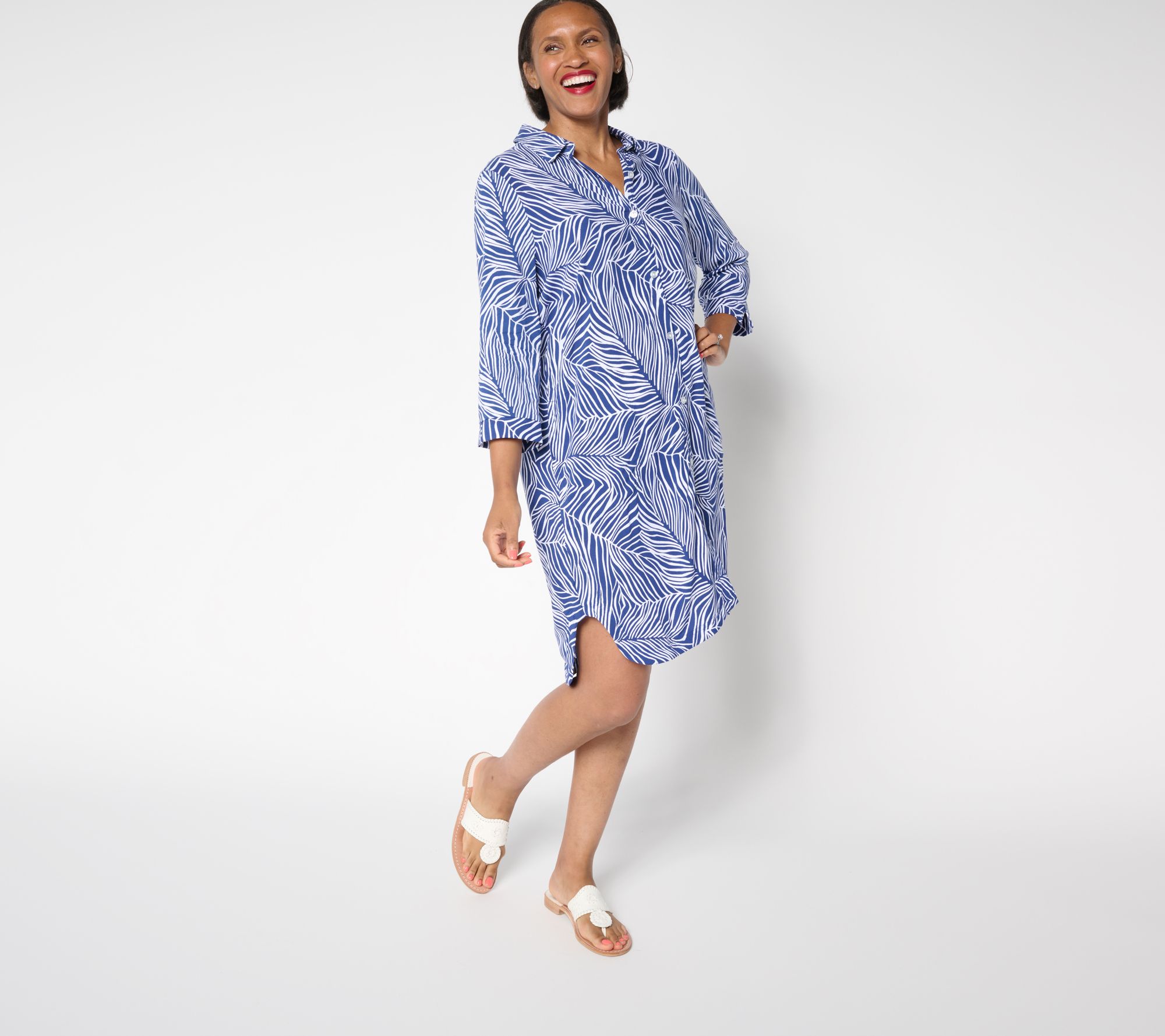 Stan Herman Woven Button Front Halftan