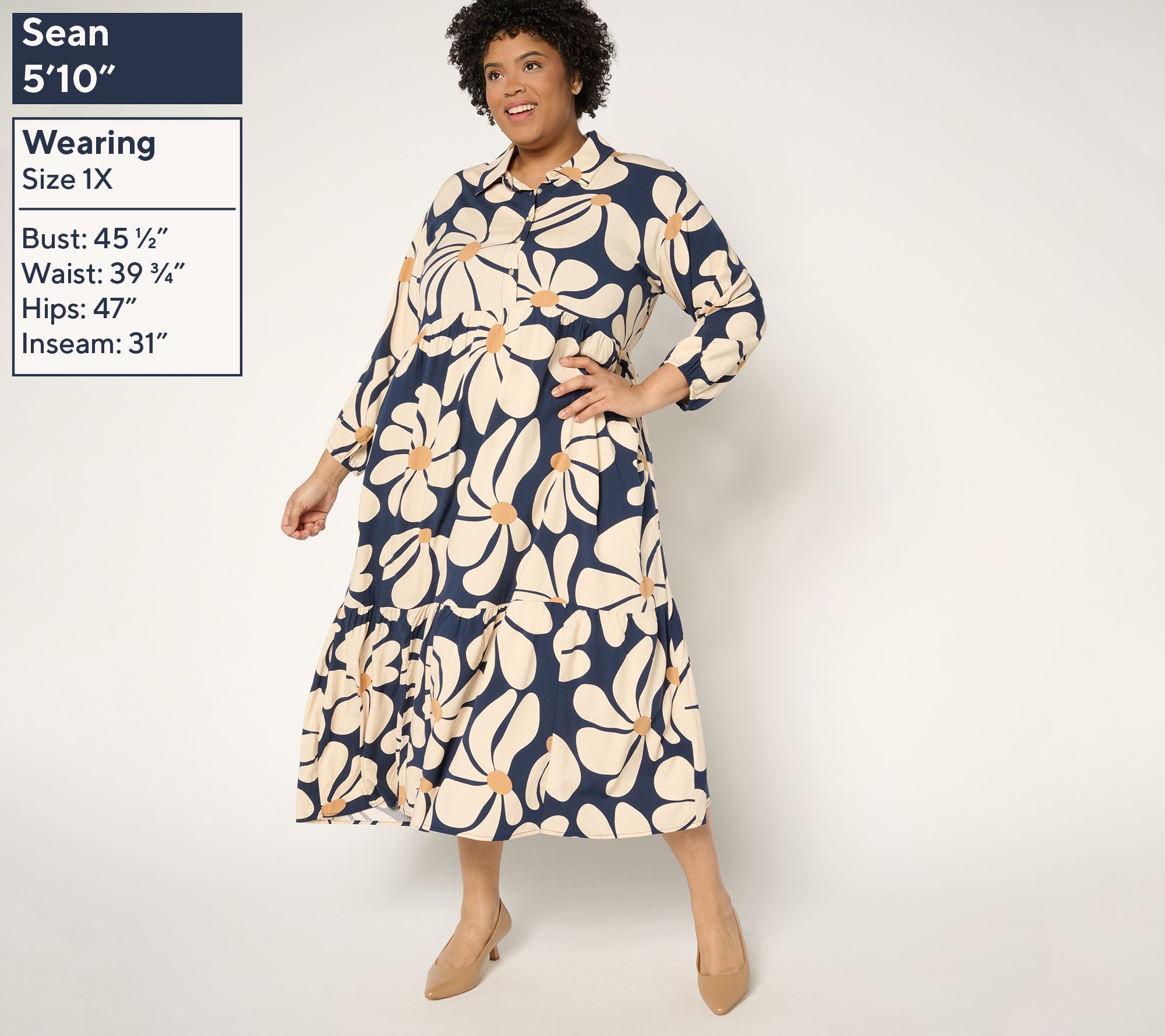 Studio Park x Amy Stran Petite Printed Tiered Midi
