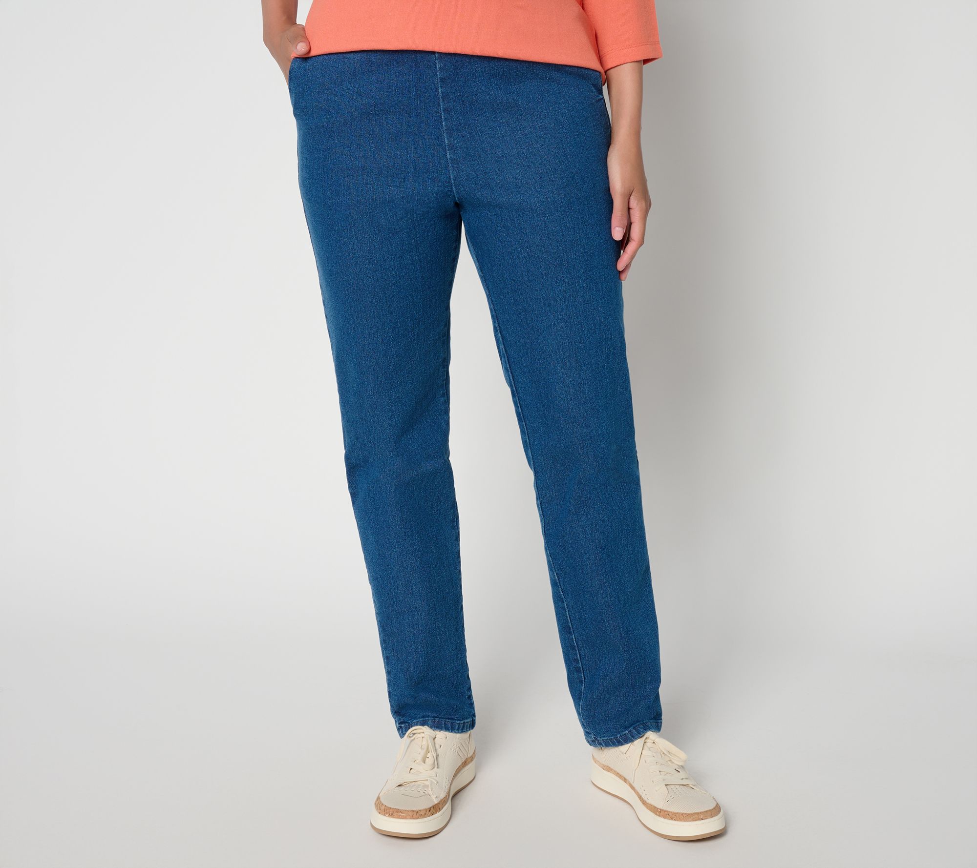 Denim & Co. Tall Indigo Flat Front Back Pocket Pant