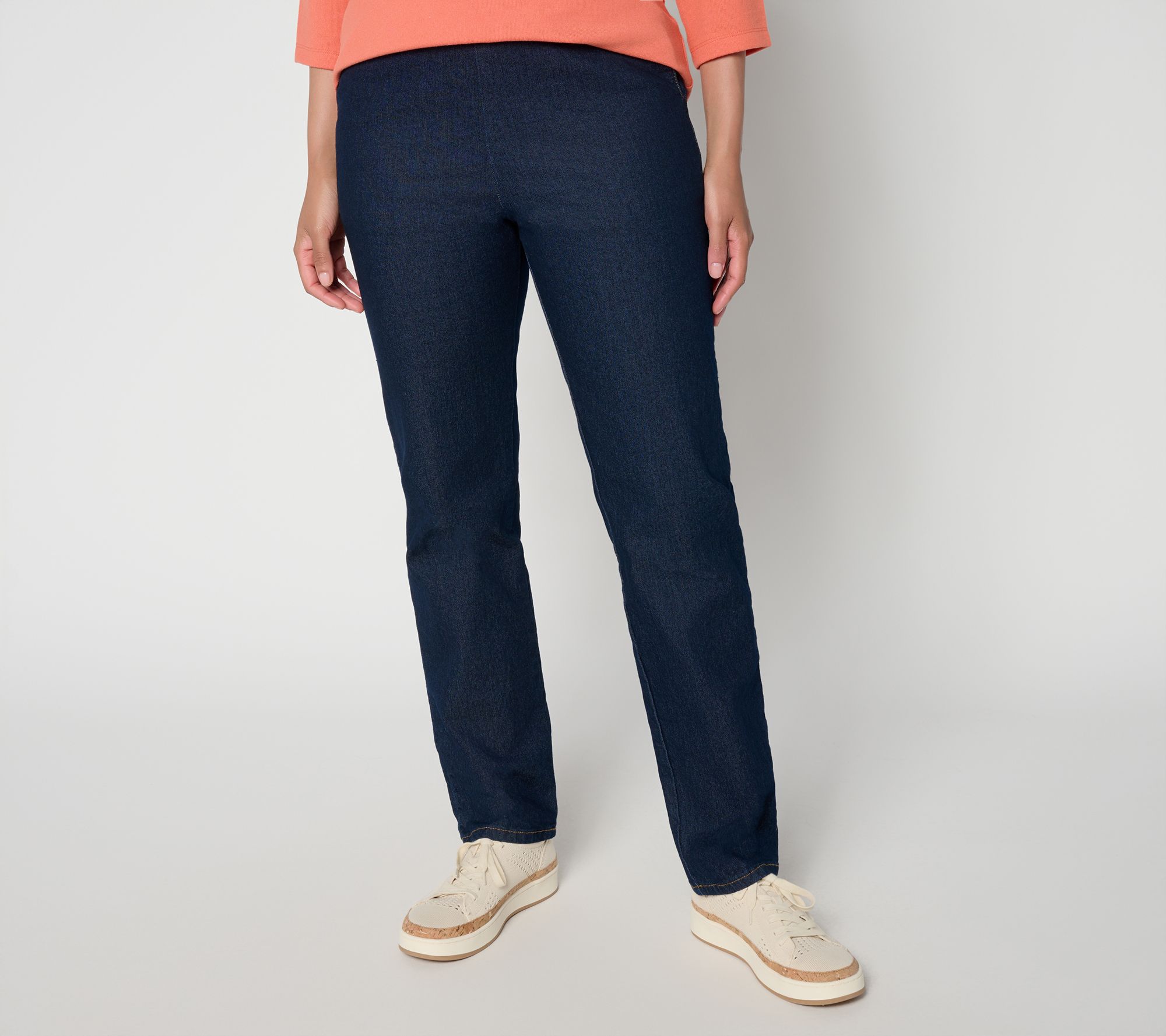 Denim & Co. Tall Indigo Flat Front Back Pocket Pant