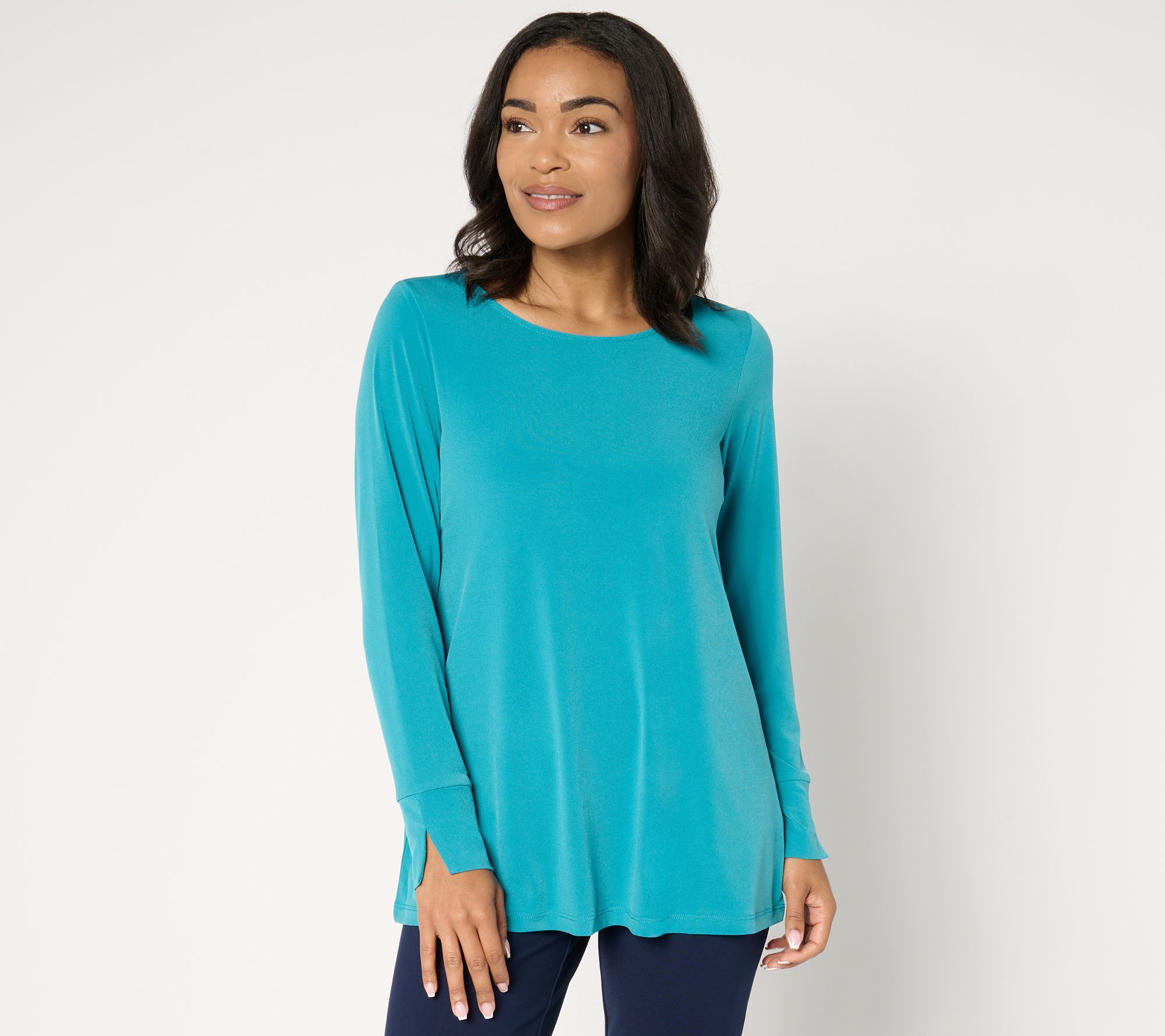 "As Is" Susan Graver Modern Essentials Pet Liquid Knit Tunic