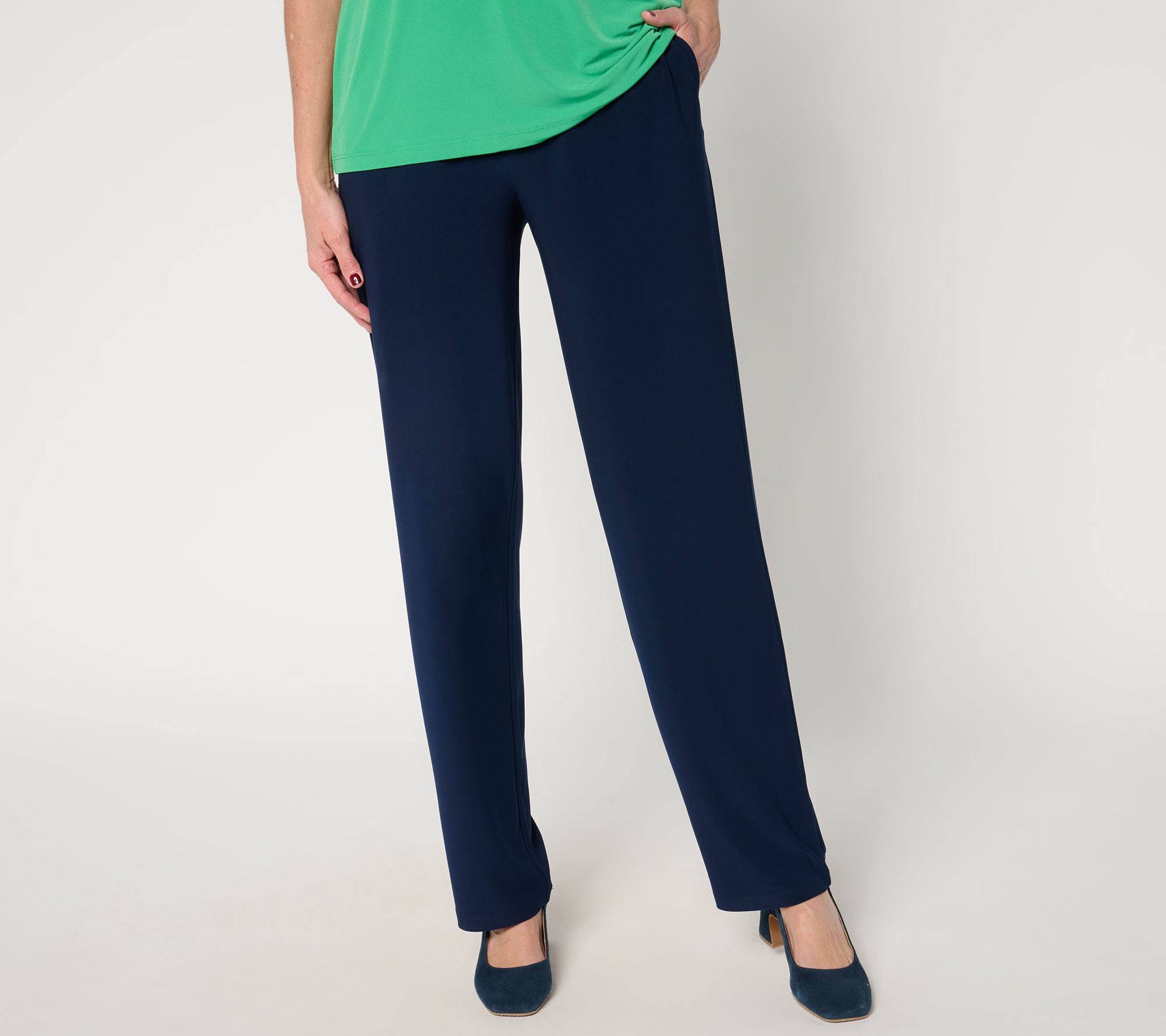 "As Is" Susan Graver Petite LK Luxe Pull On Pants with Pockets