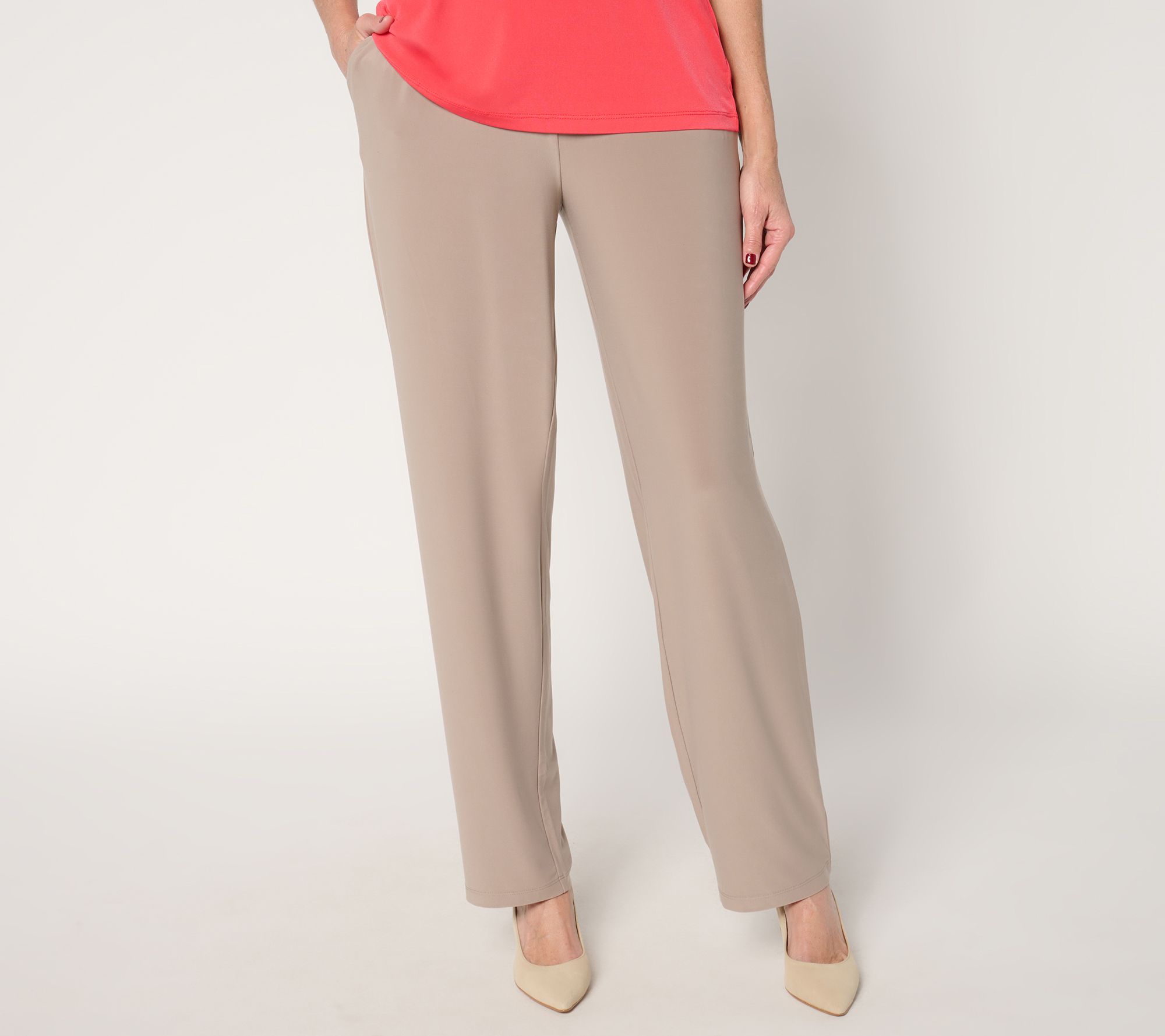 "As Is" Susan Graver Petite LK Luxe Pull On Pants with Pockets