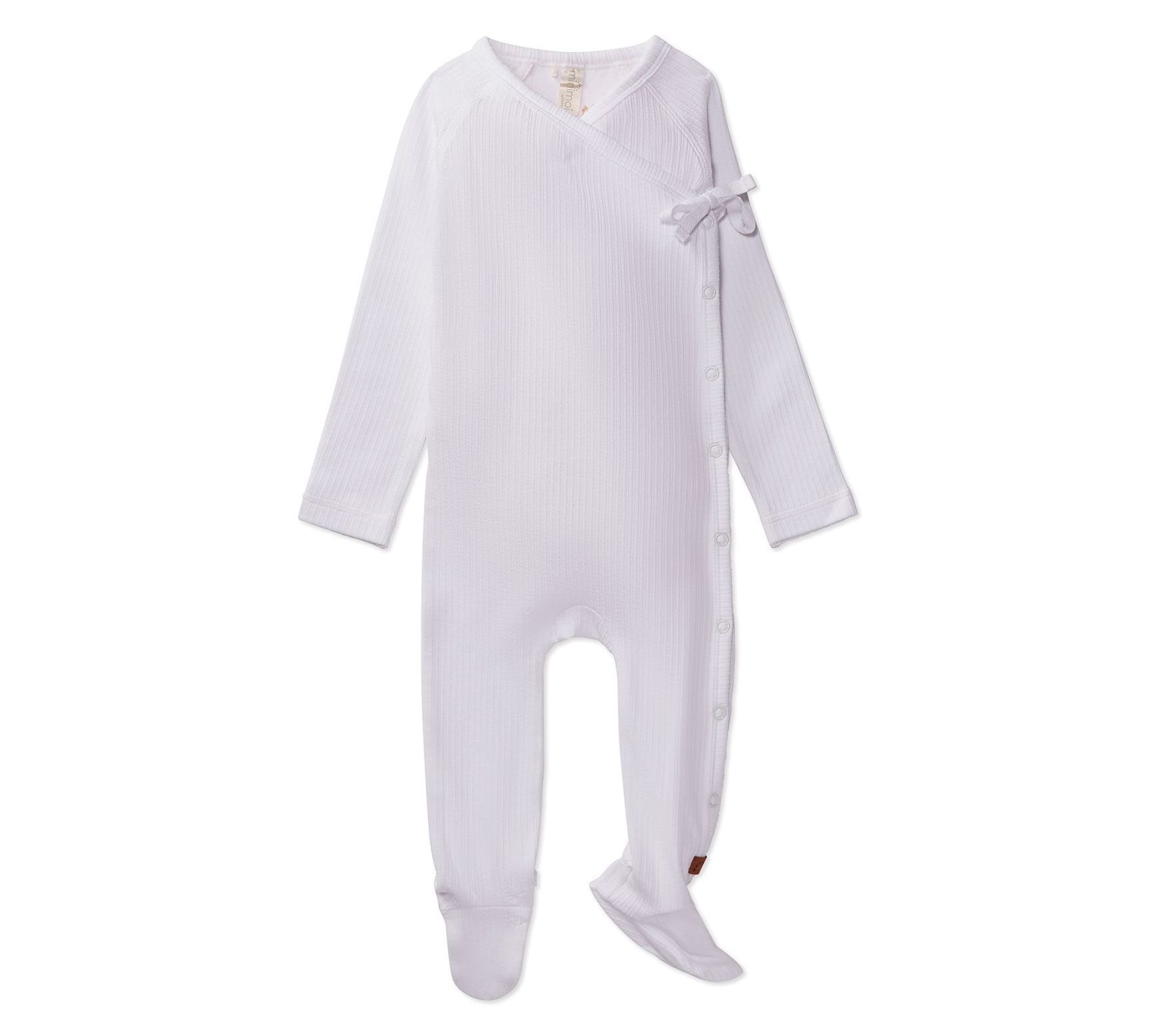  MiniMoi Solid Ribbed Cross Over Tie Footie