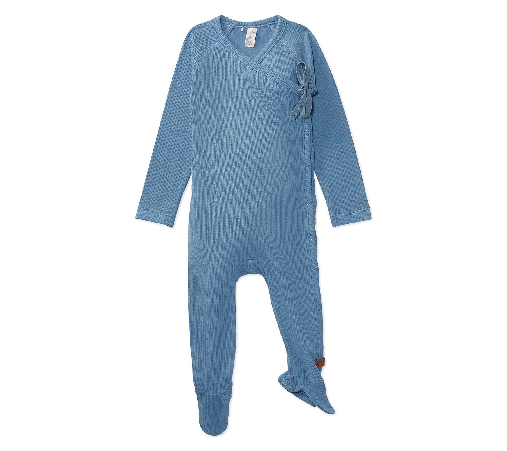 MiniMoi Solid Ribbed Cross Over Tie Footie