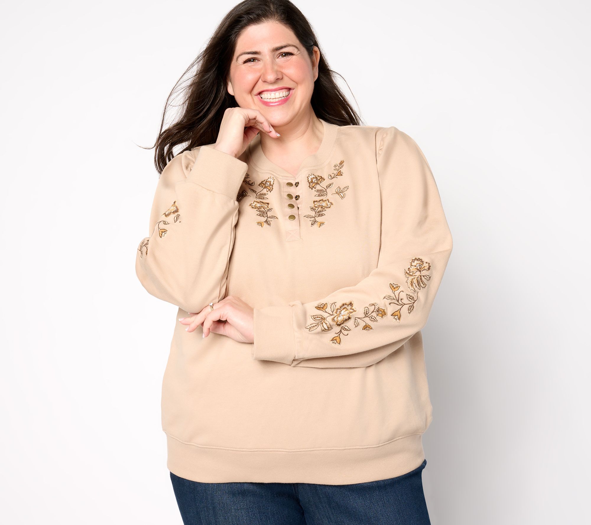 "As Is" Driftwood Jeans Teddy French Terry Henley- Taupe