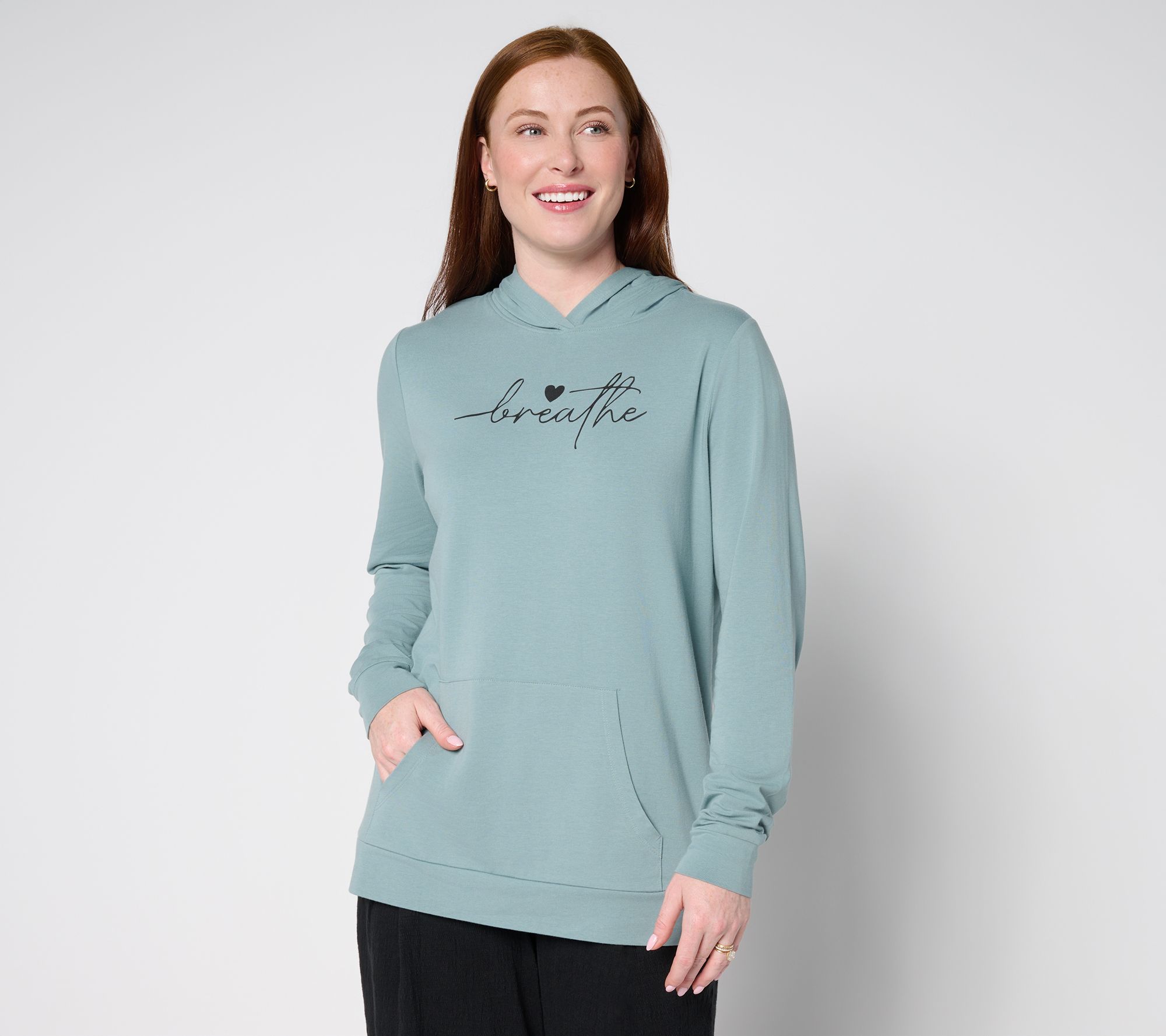 AnyBody Cozy Knit Jersey Message Hoodie