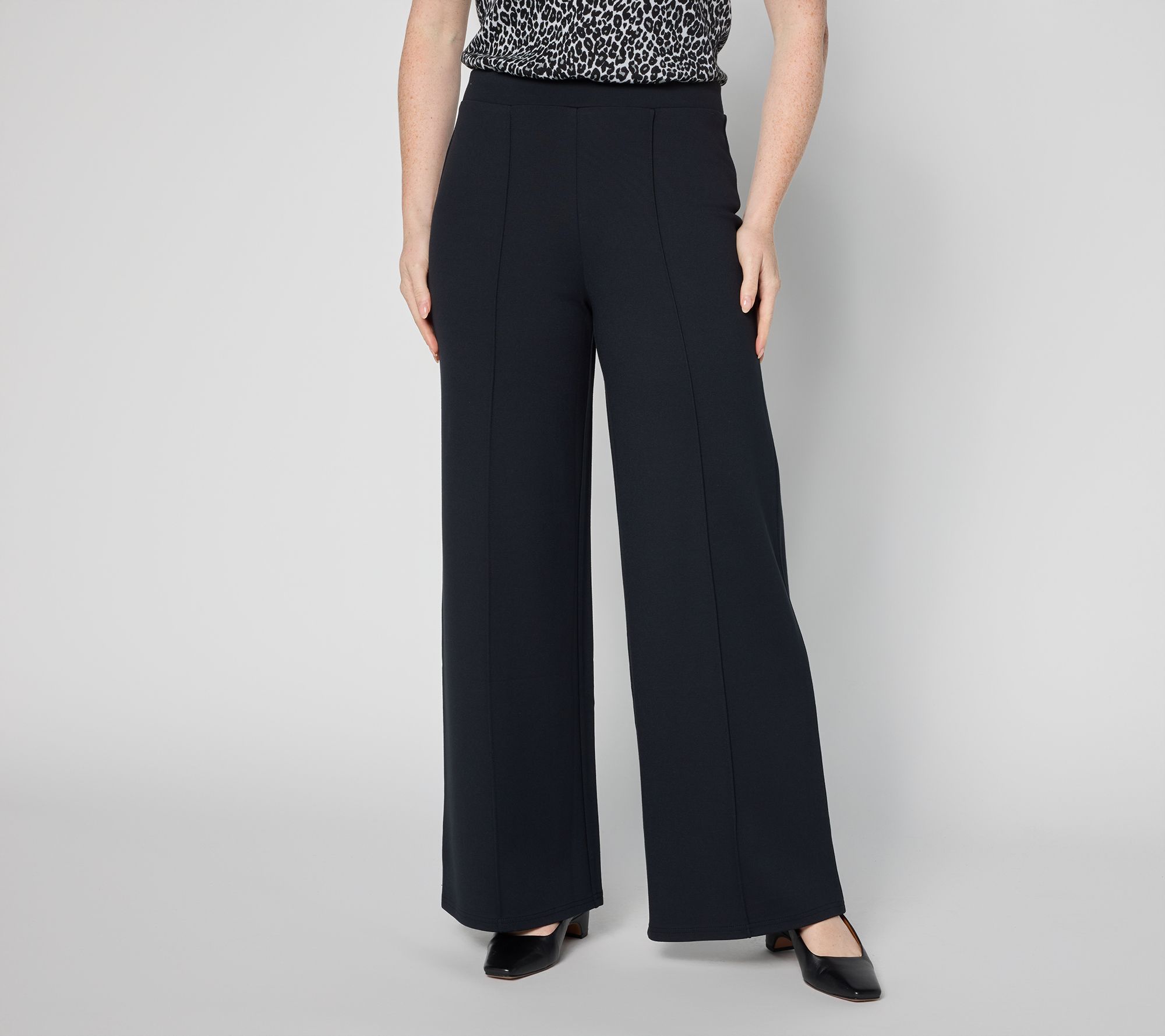 Joan Rivers Regular Bitsy Wide Leg Pull-On Ponte Pants