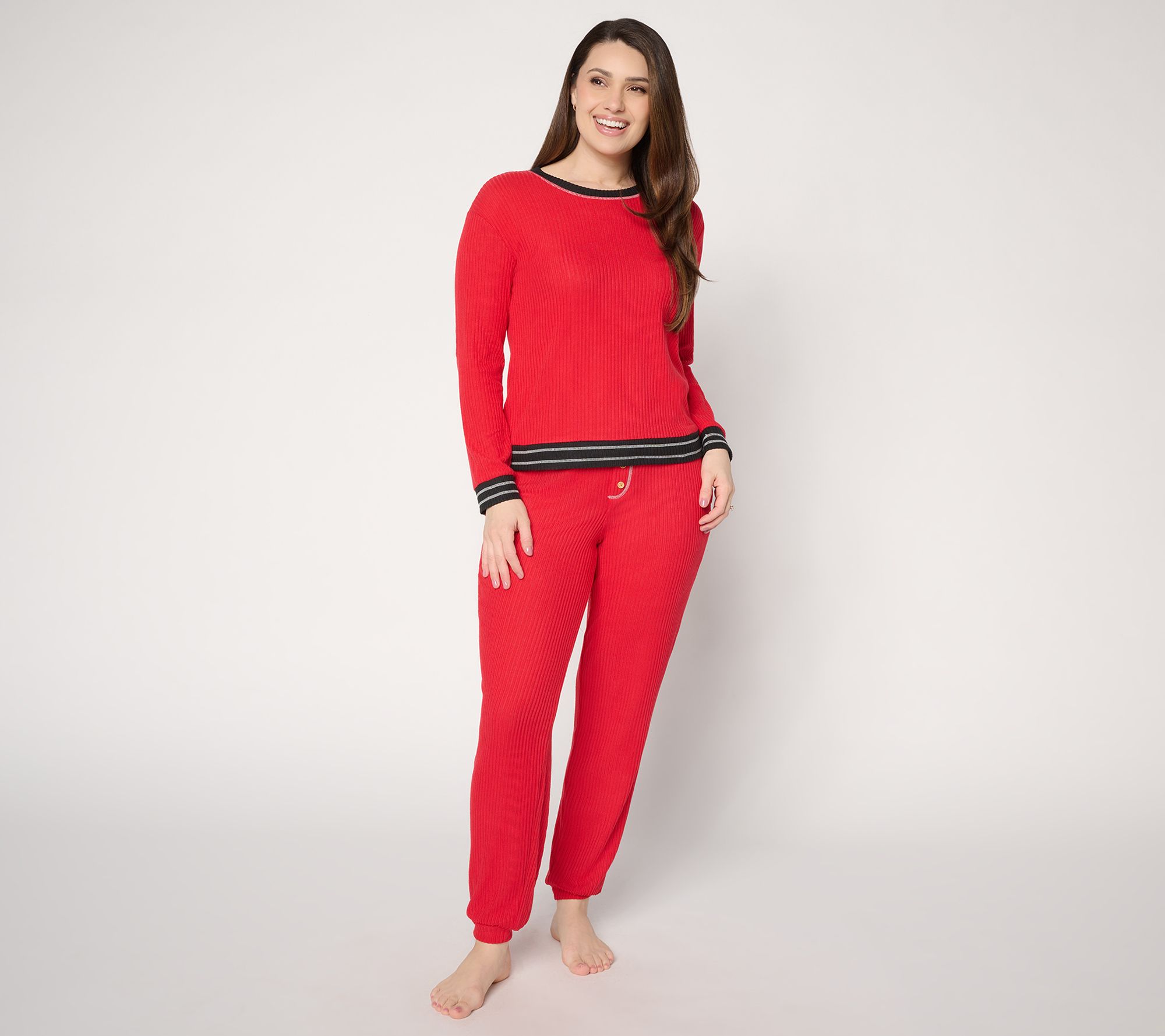 MUK LUKS Ribbed Butterknit Heart Lounge Set