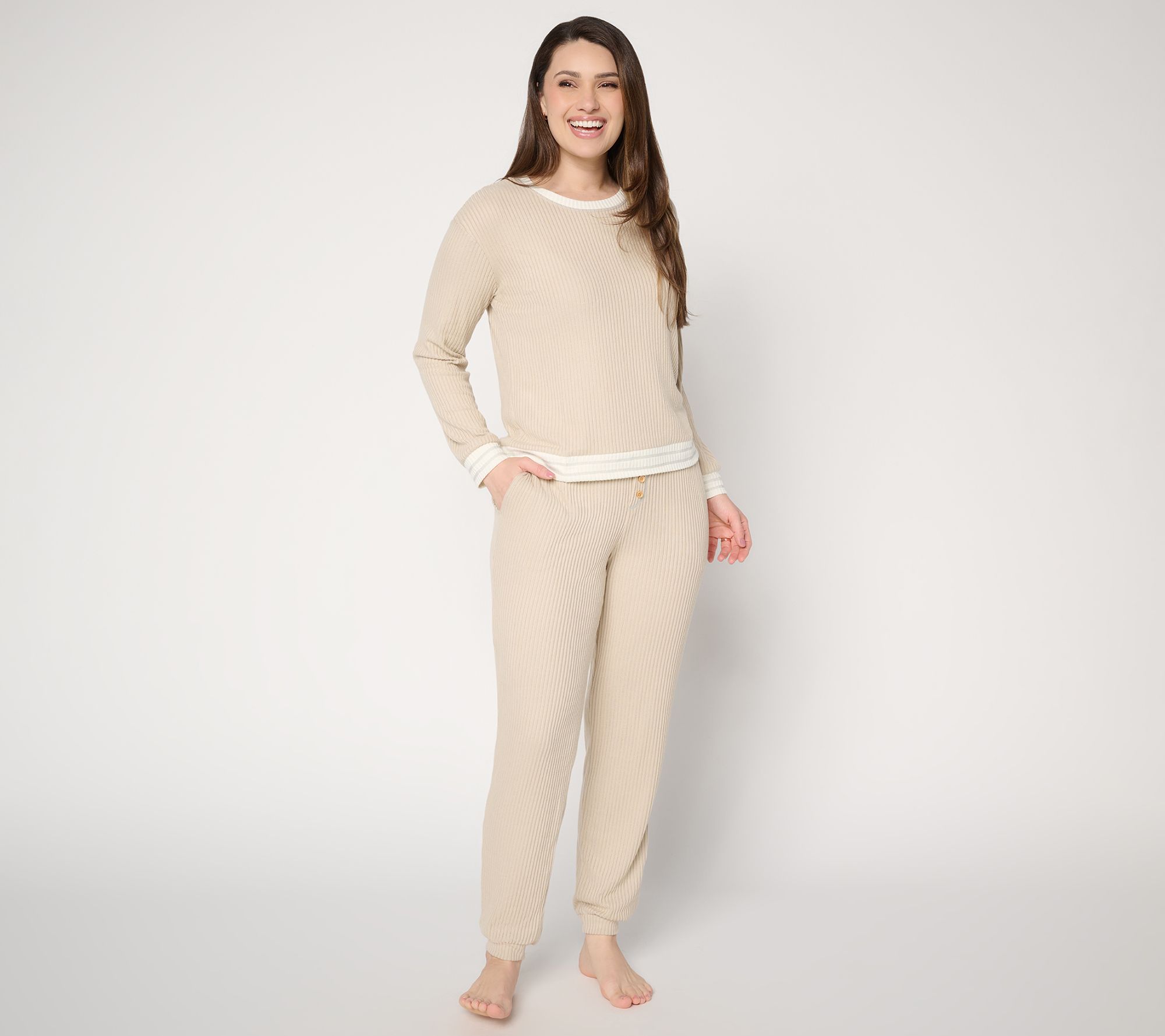 MUK LUKS Ribbed Butterknit Heart Lounge Set