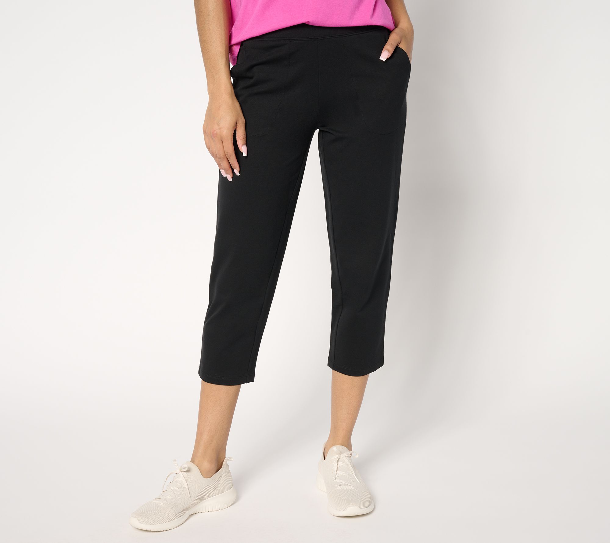 "As Is" Denim & Co. Petite EasyWear French Terry Crop Pant