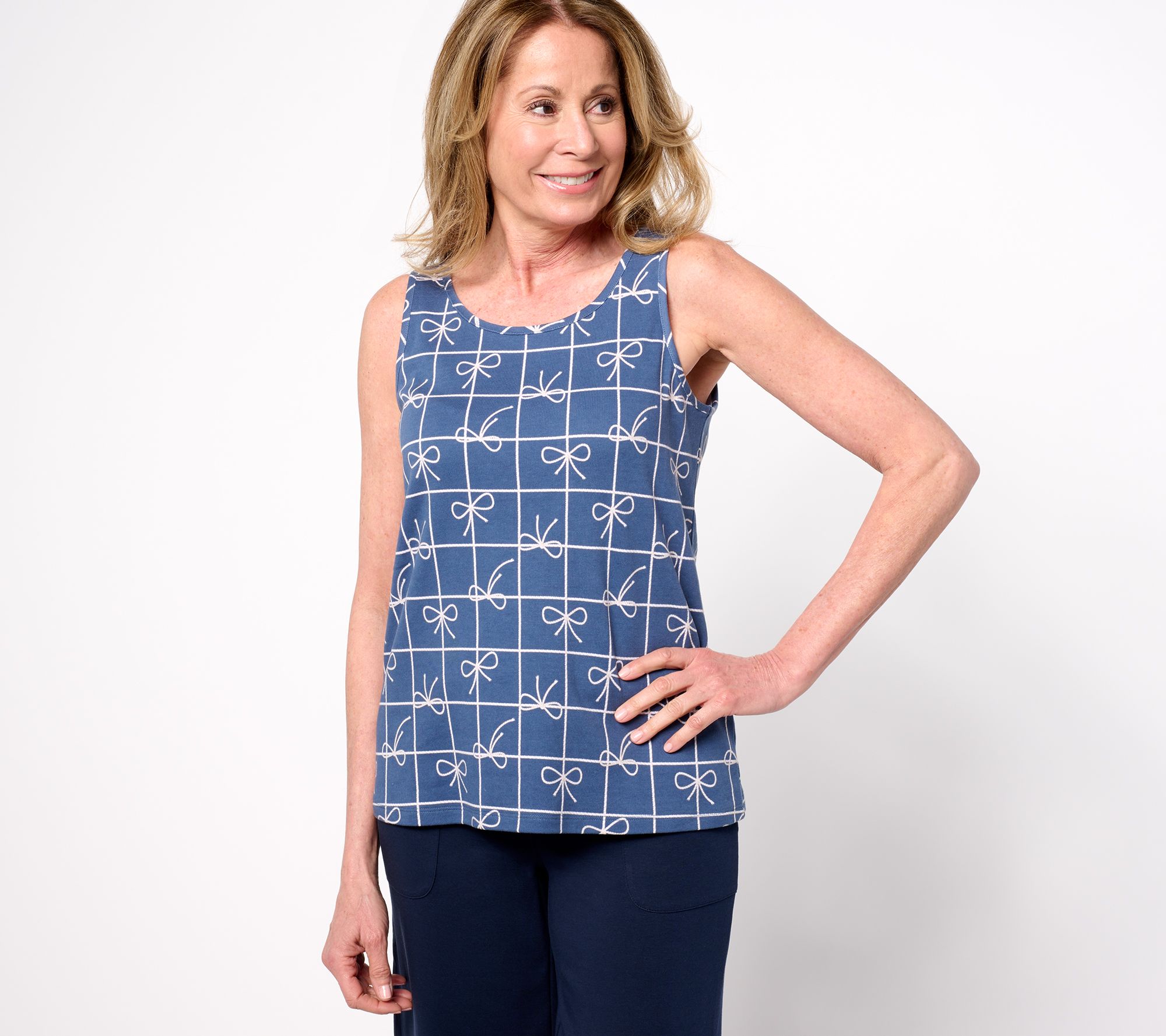 "As Is" Isaac Mizrahi Live! Yacht Club Choice of Print Cotton Tank Top