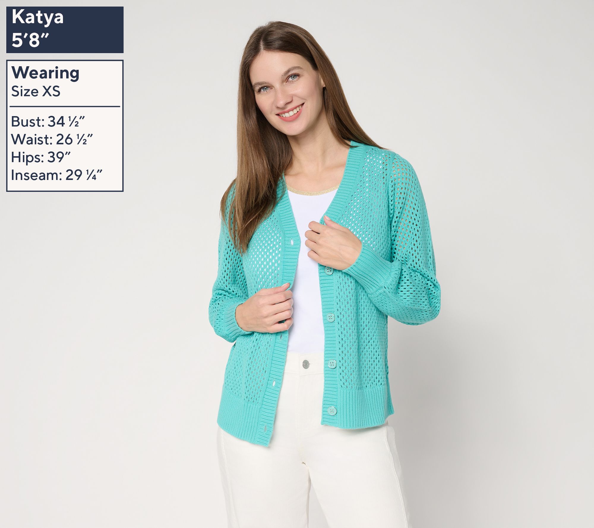 Belle by Kim Gravel Nod to Nautical Mesh Cardigan Sweater - QVC.com