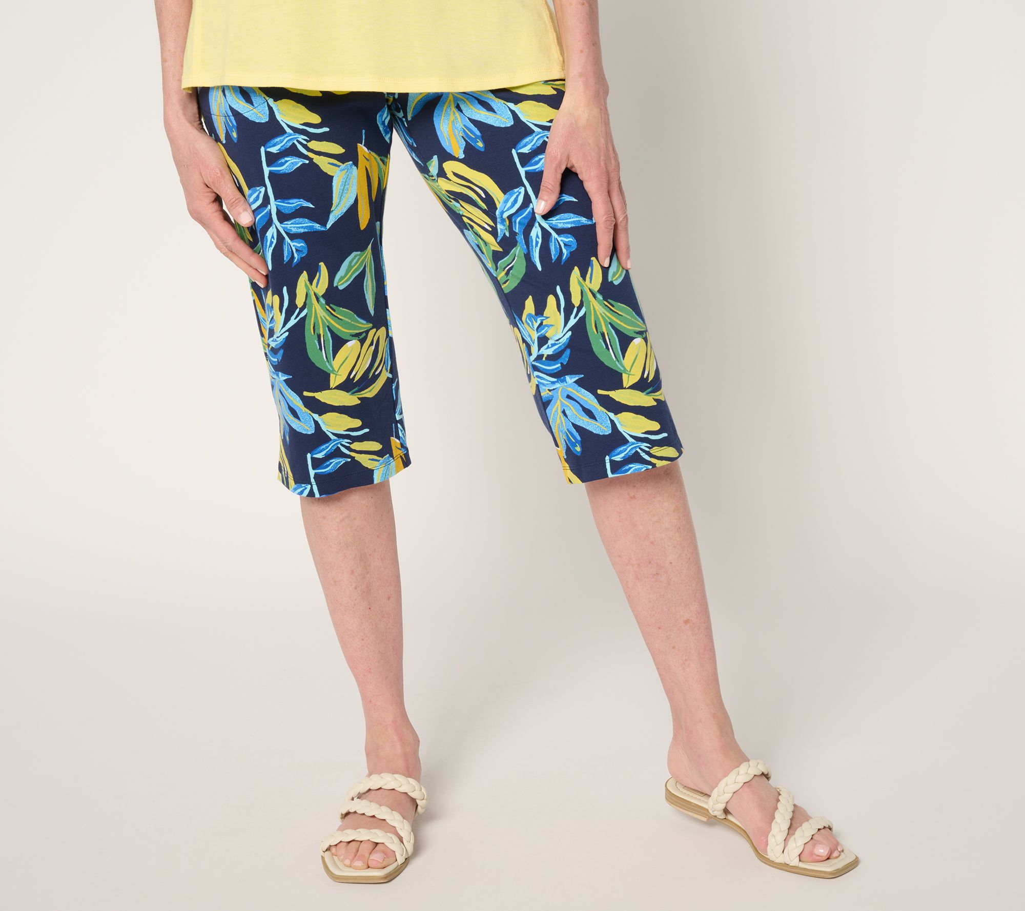 "As Is" Denim & Co. Beach Jersey Petite Printed or Solid Skimmer