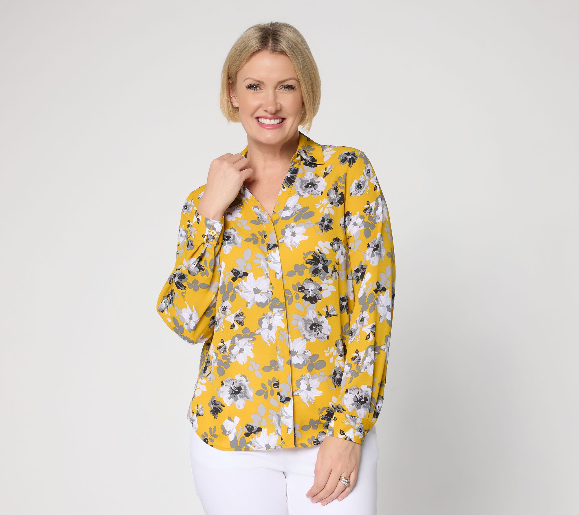 Joan Rivers Floral Georgette Blouse