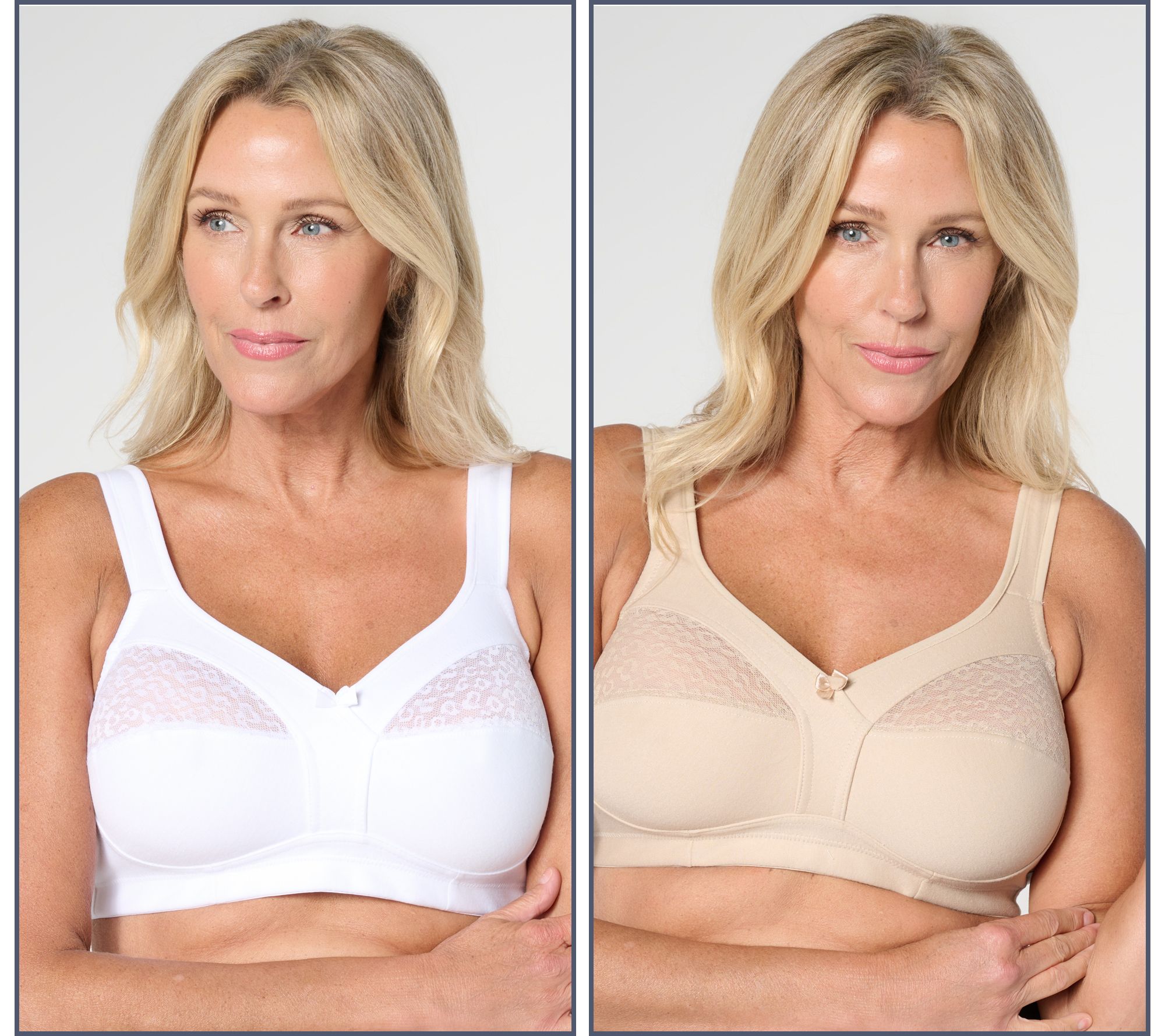 "As Is" Breezies Soft Cup Cotton Bra Set of 2