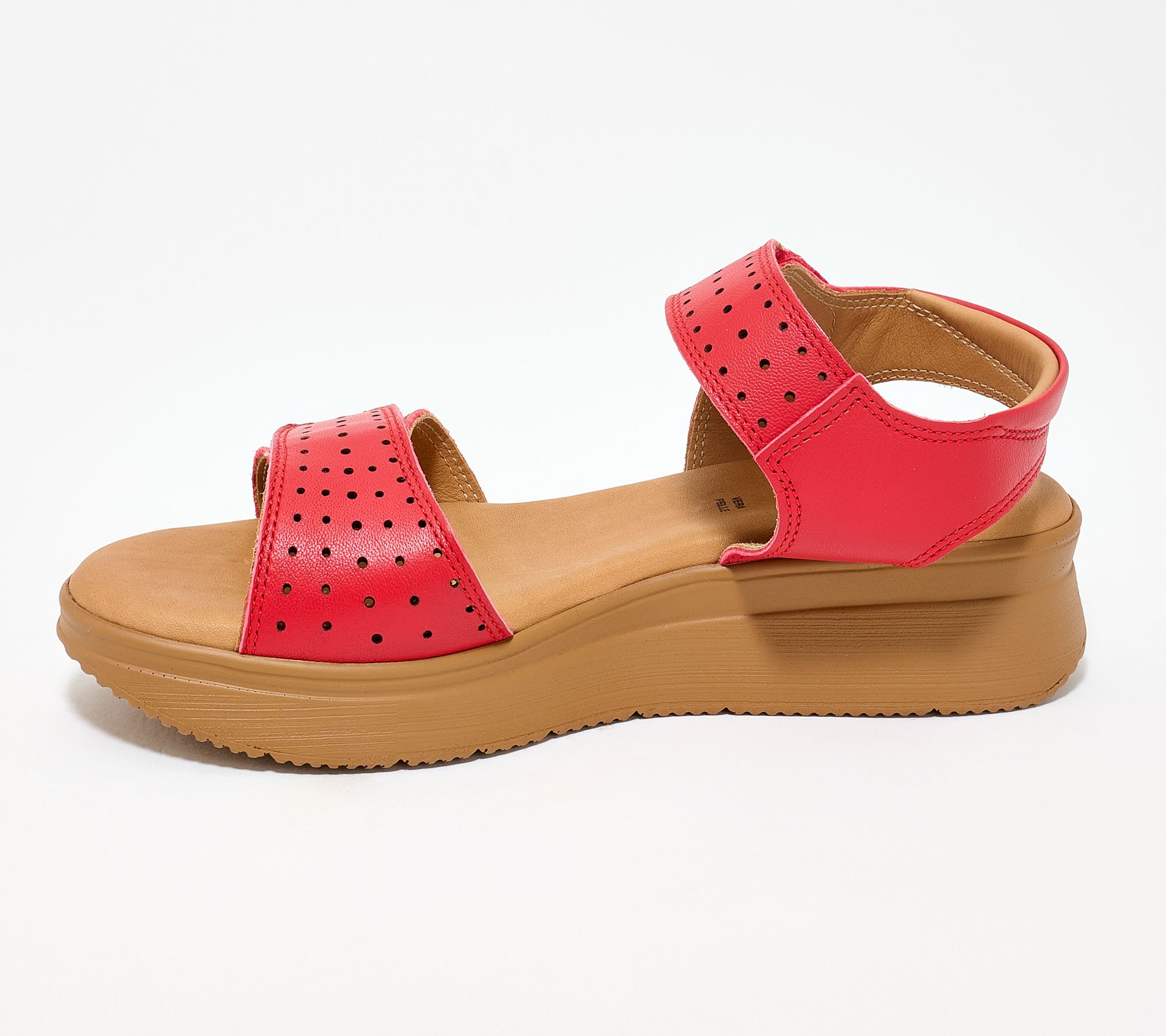 Adesso Leather Adjustable Sports Wedge Sandals- Priya - QVC.com