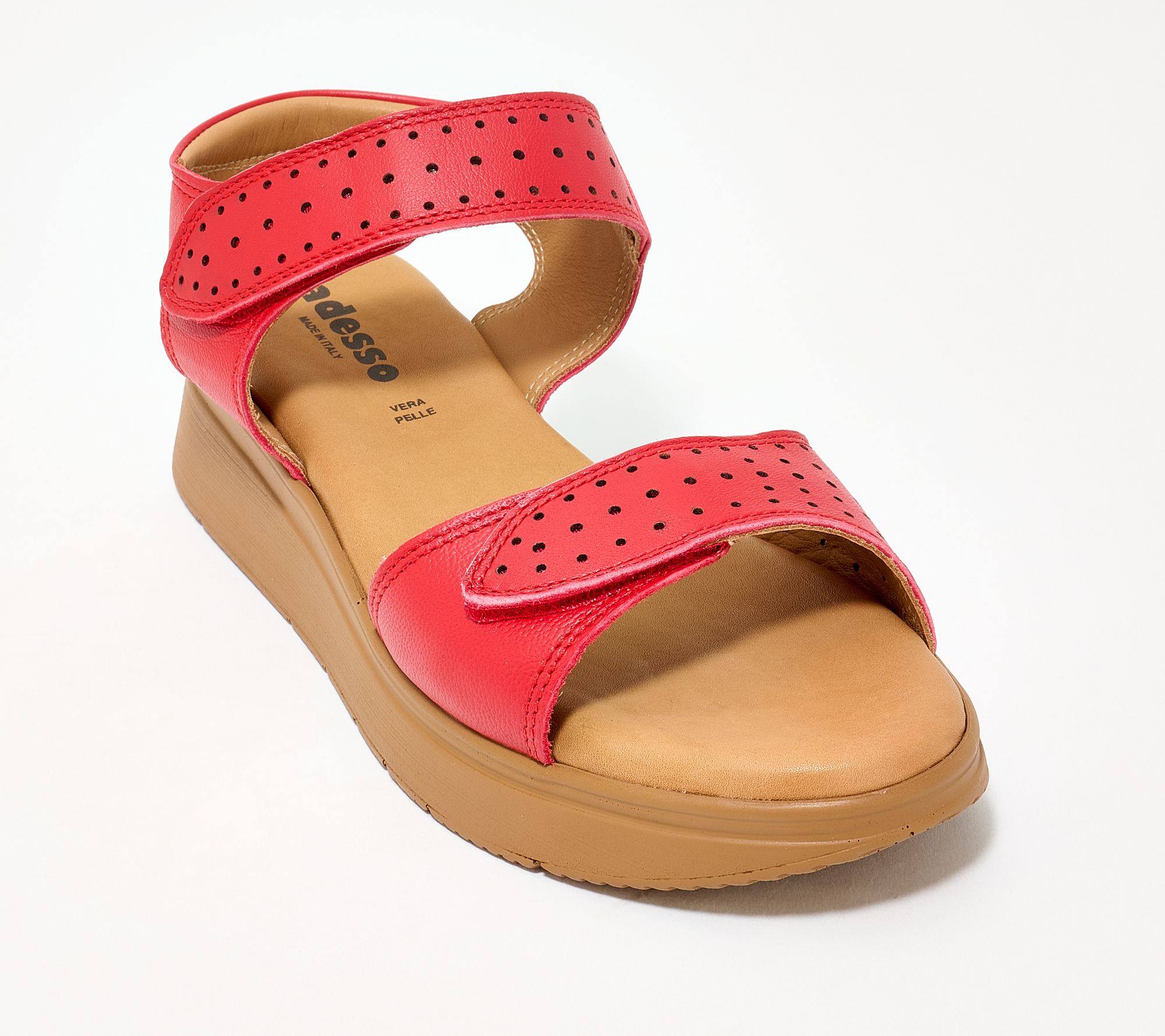 Adesso Leather Adjustable Sports Wedge Sandals- Priya