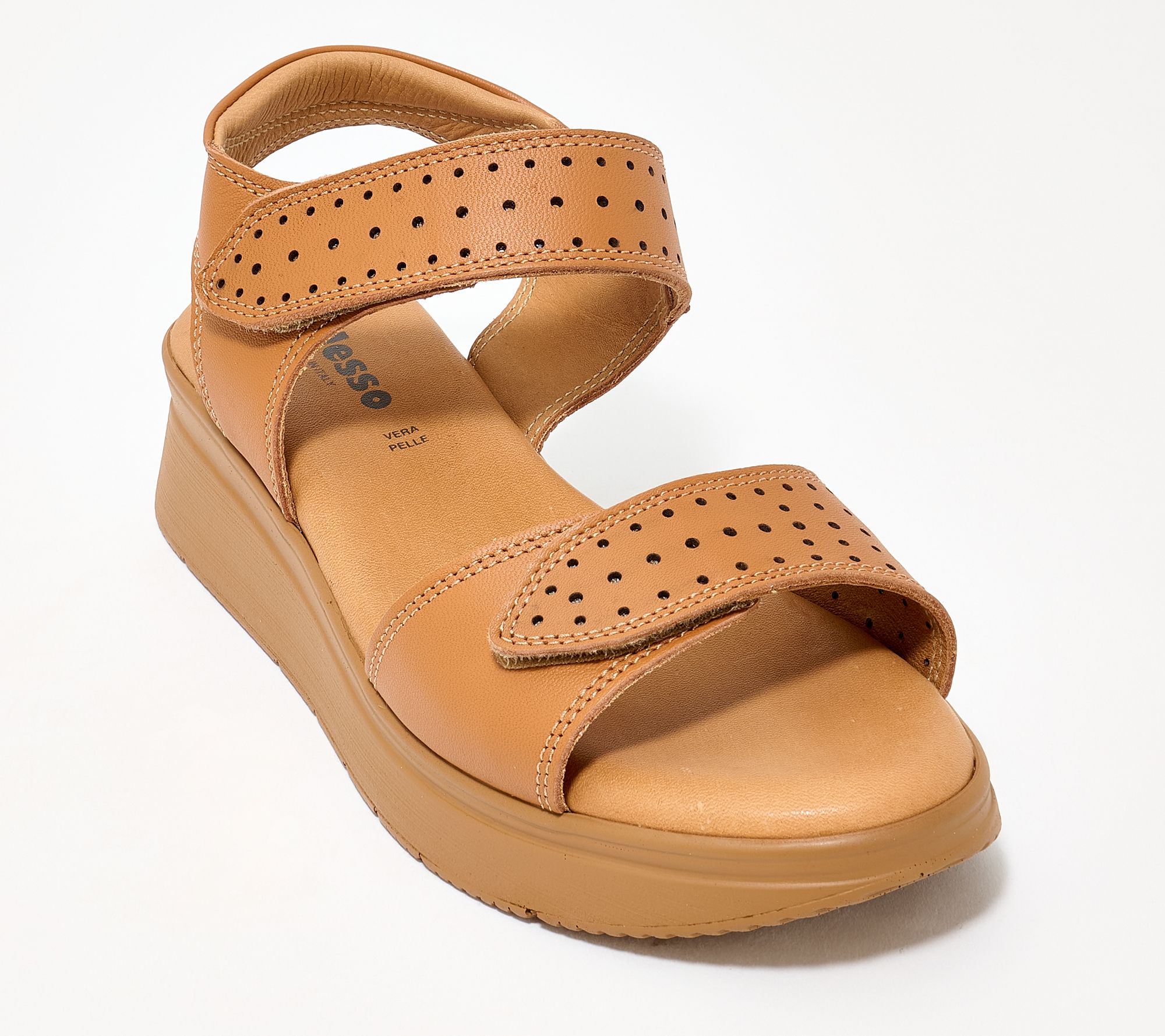 Adesso Leather Adjustable Sports Wedge Sandals- Priya