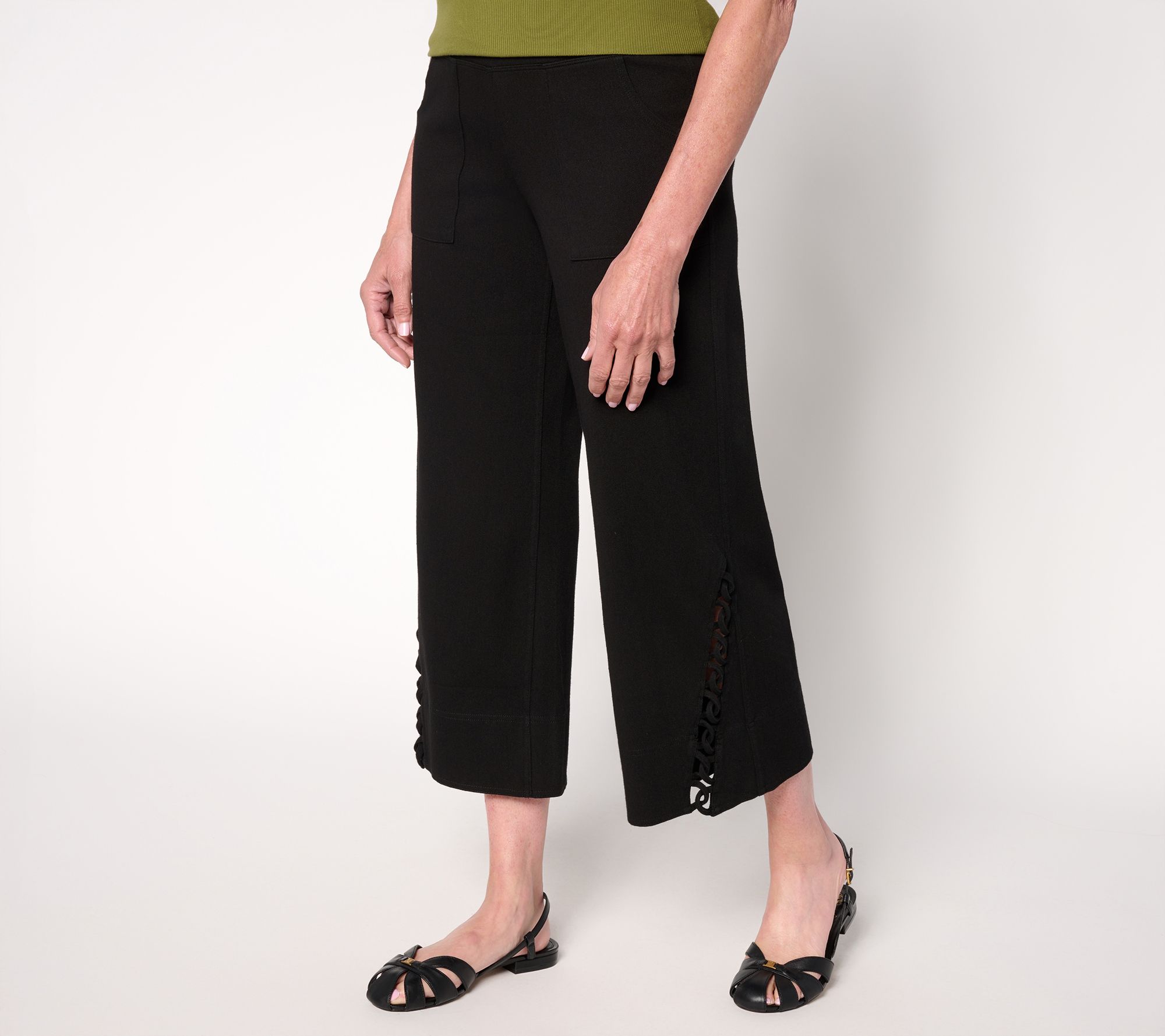 "As Is" Women with Control Petite Prime Stretch 2 Crop Pants